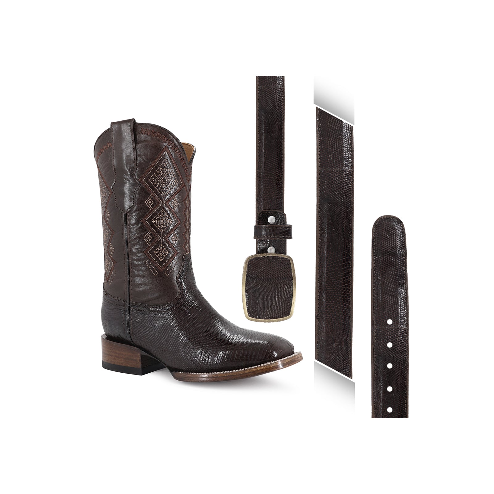 Combo Bota Y Cinto HC A Elegir Bota Bulldog Lizzar Cafe