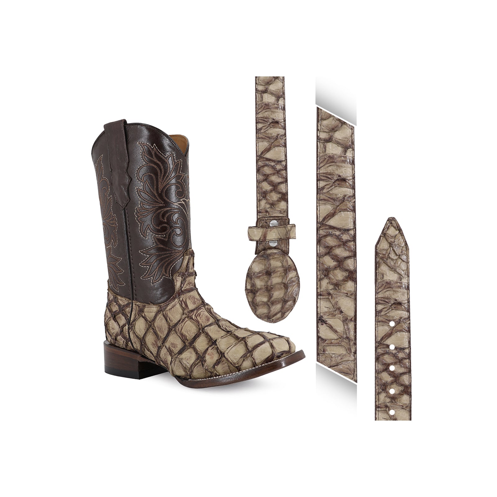 Combo Bota Y Cinto Vaq A Elegir Bota Bulldog Pescado Mink