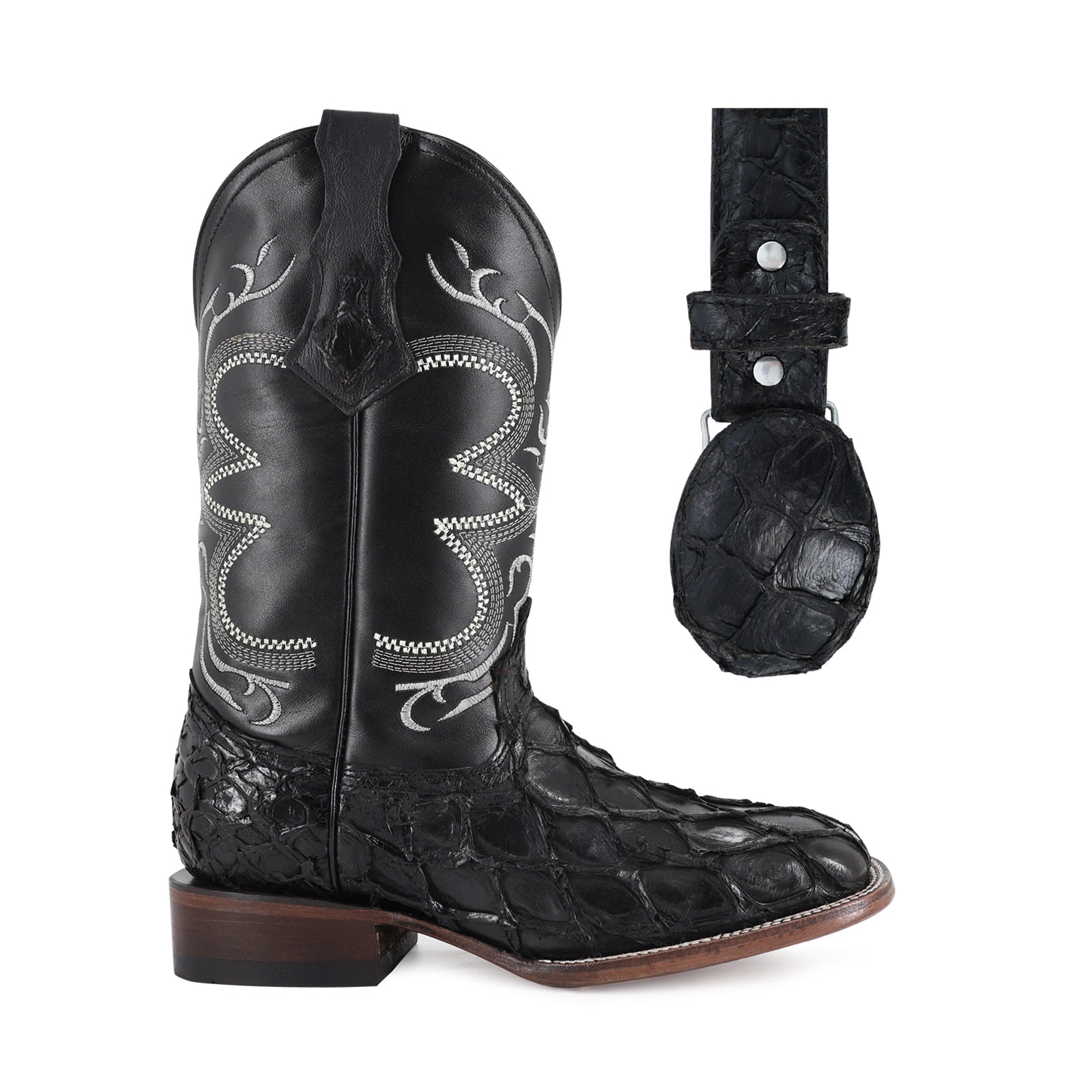 Combo Bota Y Cinto Vaq A Elegir Bota Bulldog Pescado Negro