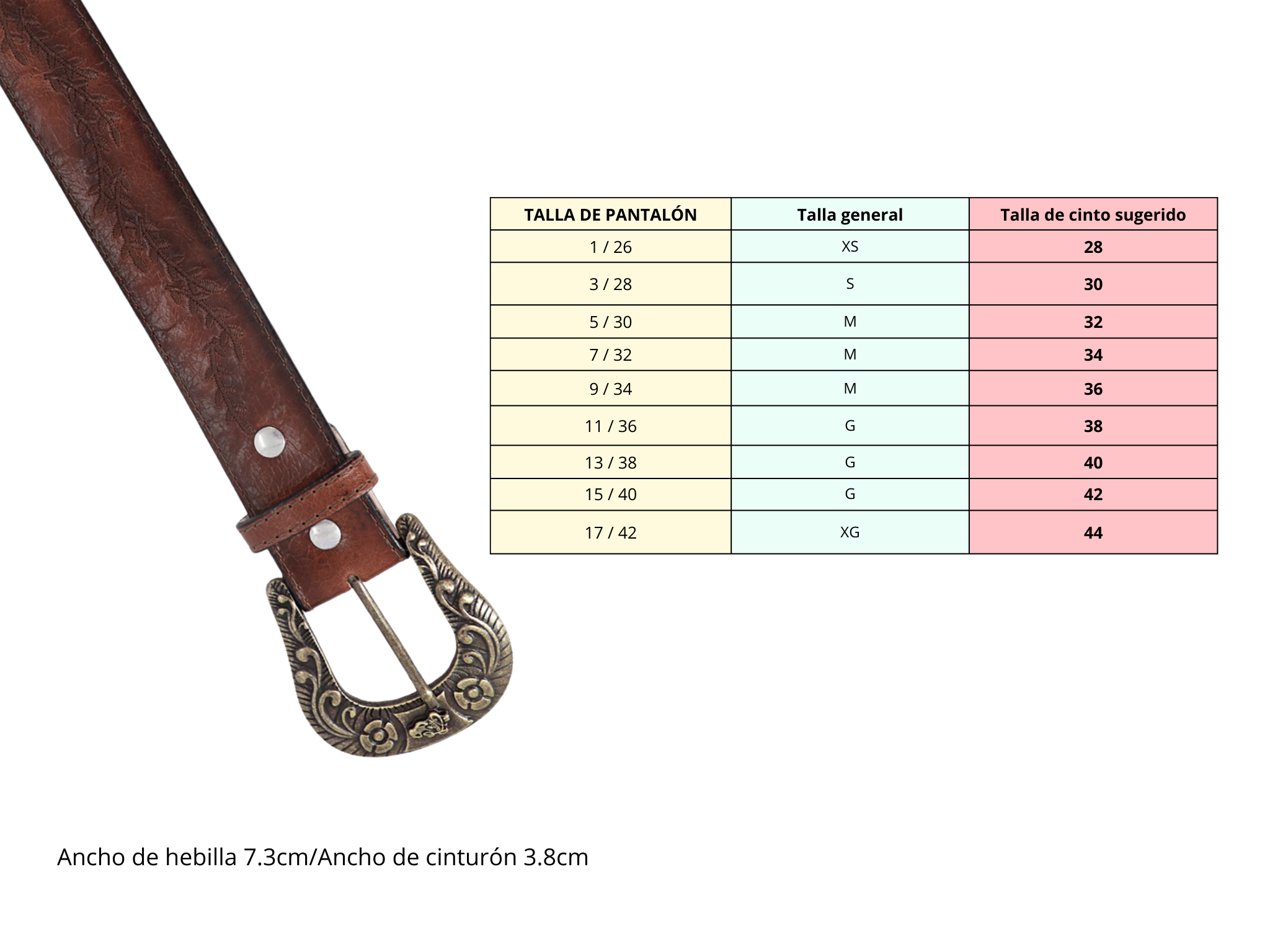 Cinto vaquero para dama modelo Orgullosa