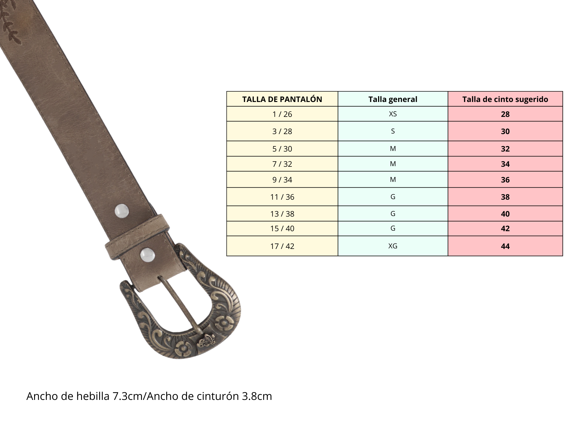 Cinto vaquero para dama modelo Orgullosa