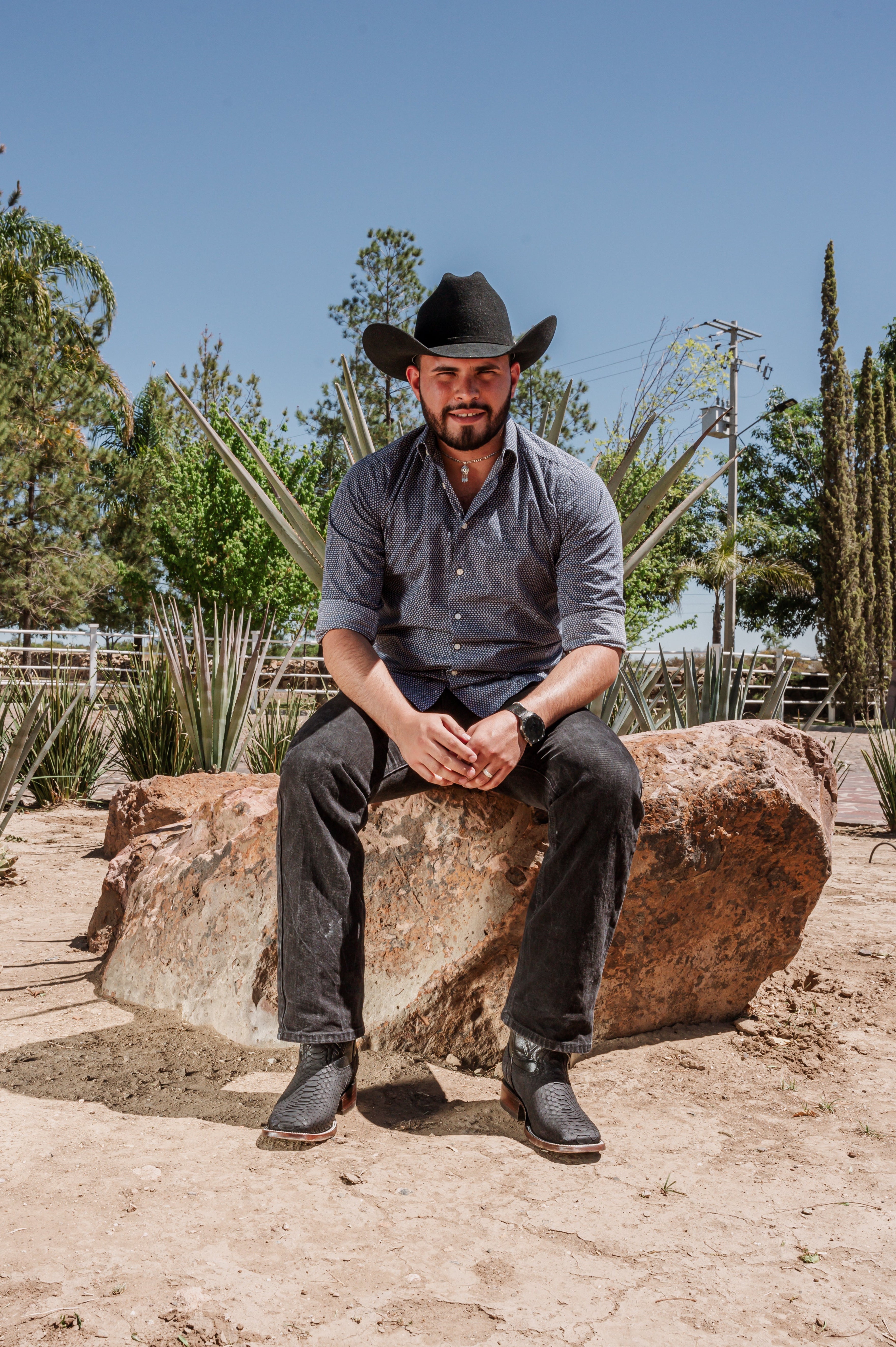 Bota Vaquera Bulldog Pitón Nobuck Negro