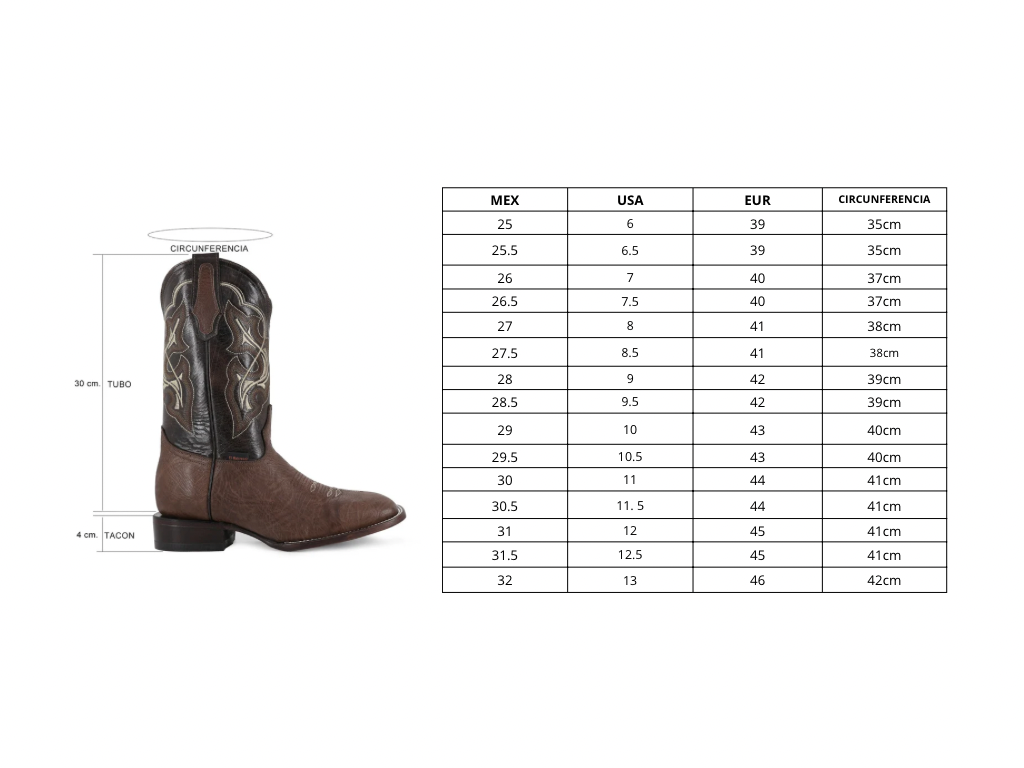 Bota Vaquera Bulldog Búfalo Chocolate