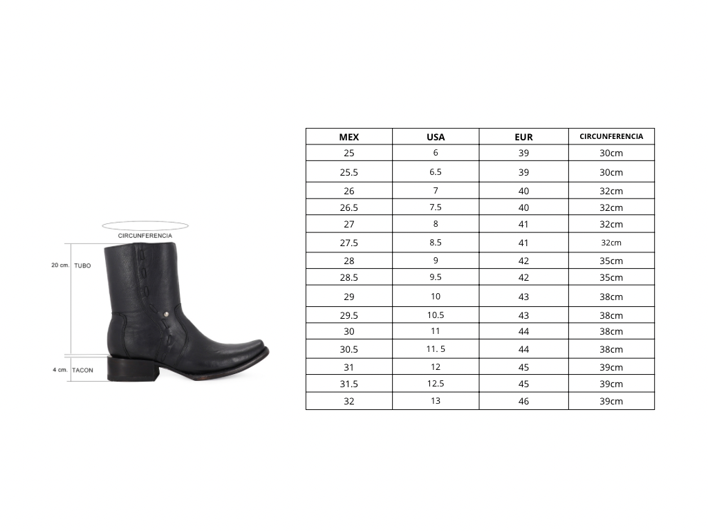 Botin Vaquero Estilo Vegas Negro