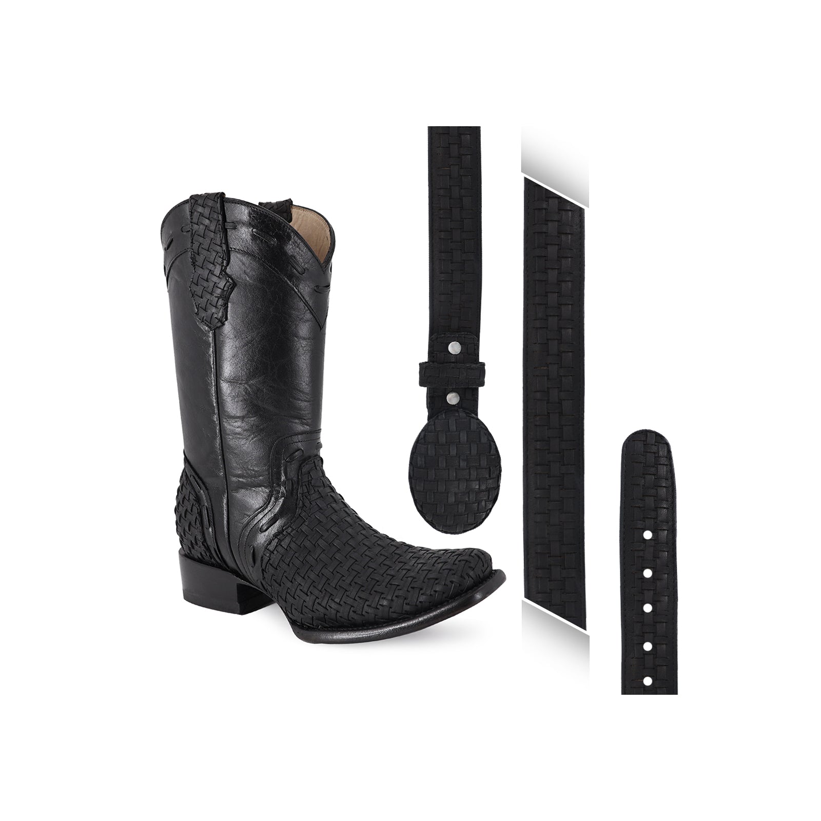 Combo Bota Y Cinto Vaq A Elegir Bota Franco Petatillo Negro