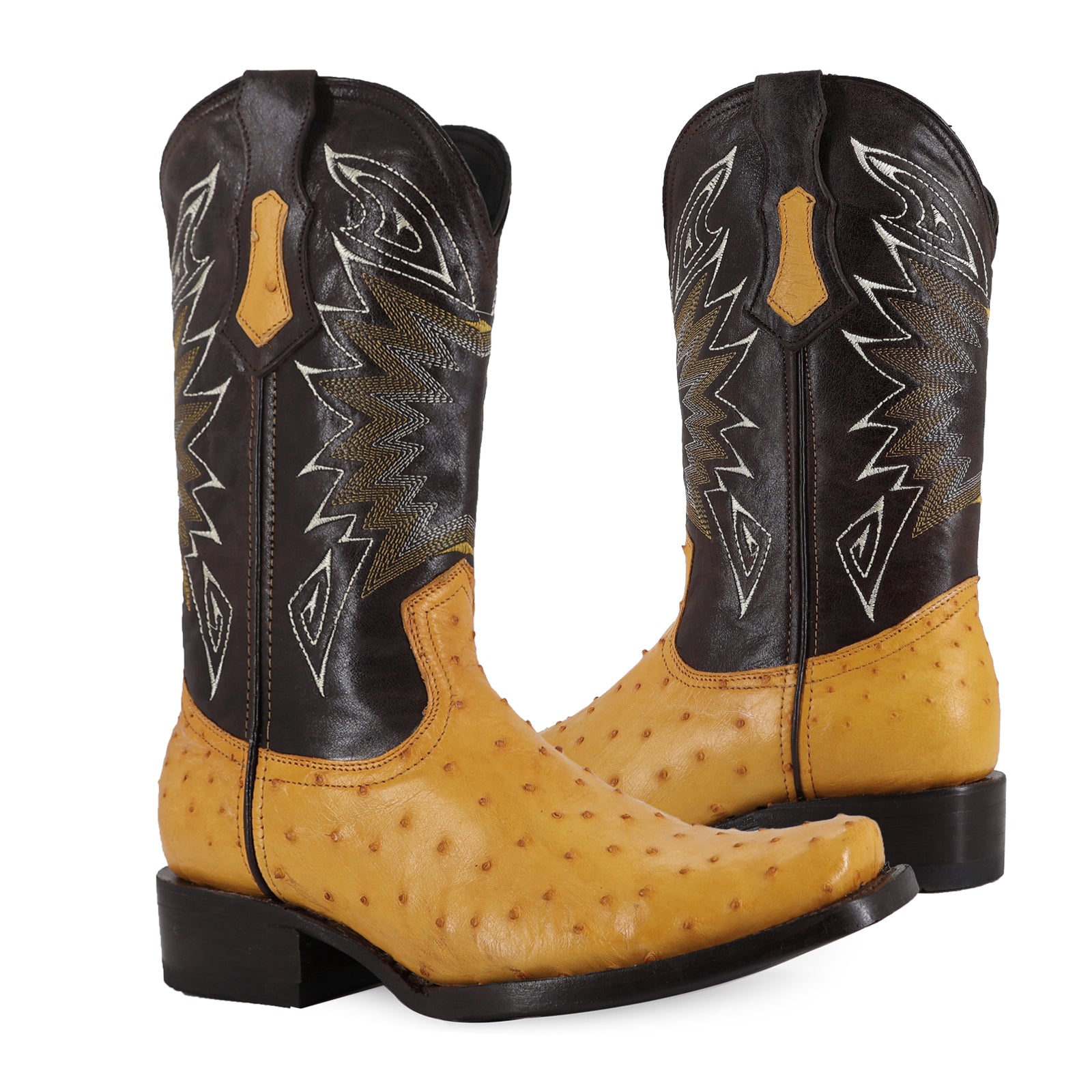 Bota Vaquera Dubai Avestruz Mantequilla