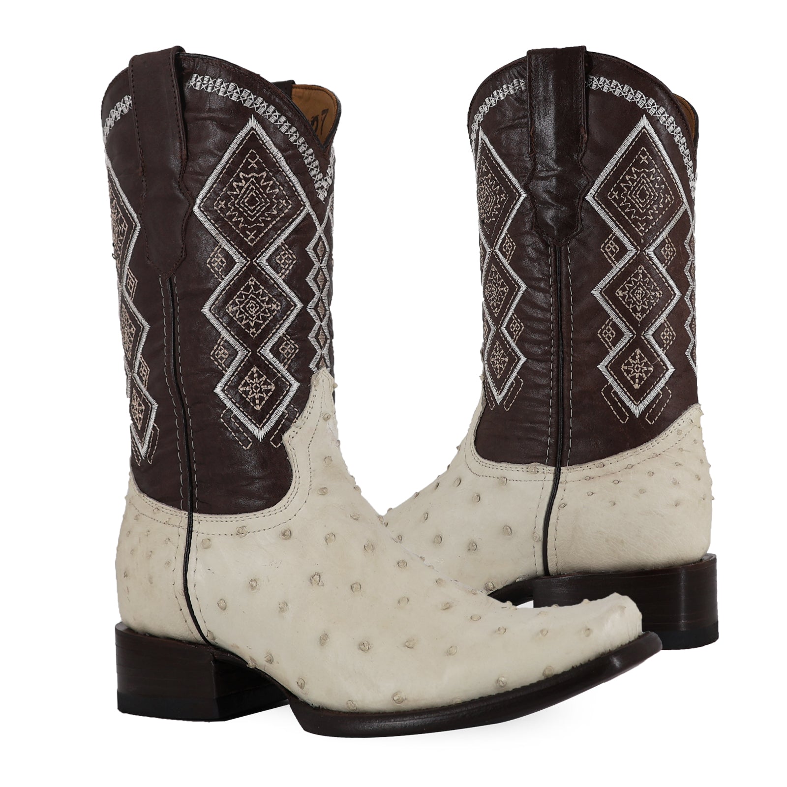 Bota Vaquera Dubai Avestruz Hueso