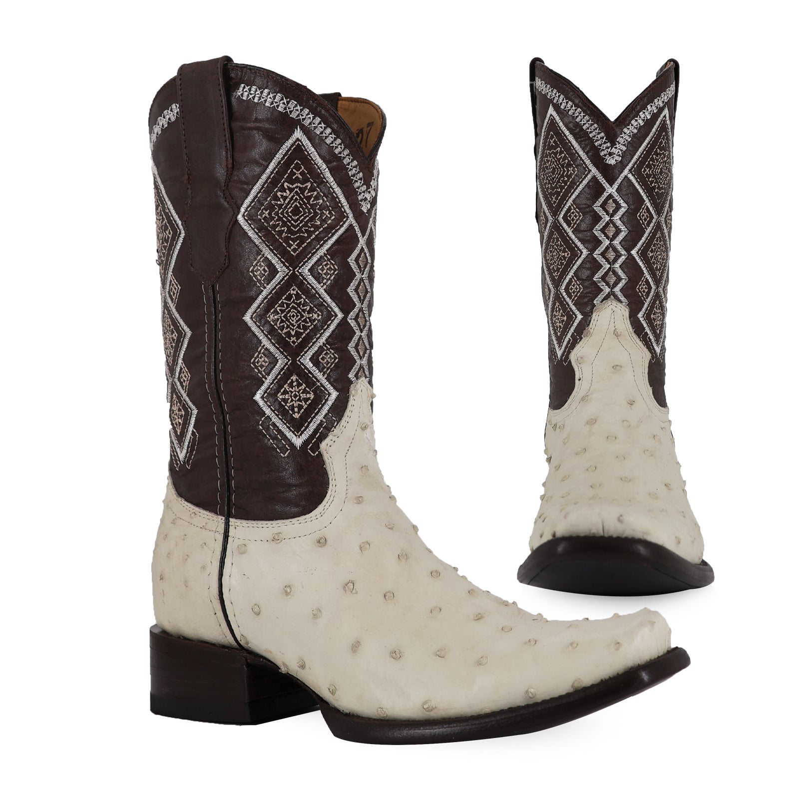 Bota Vaquera Dubai Avestruz Hueso