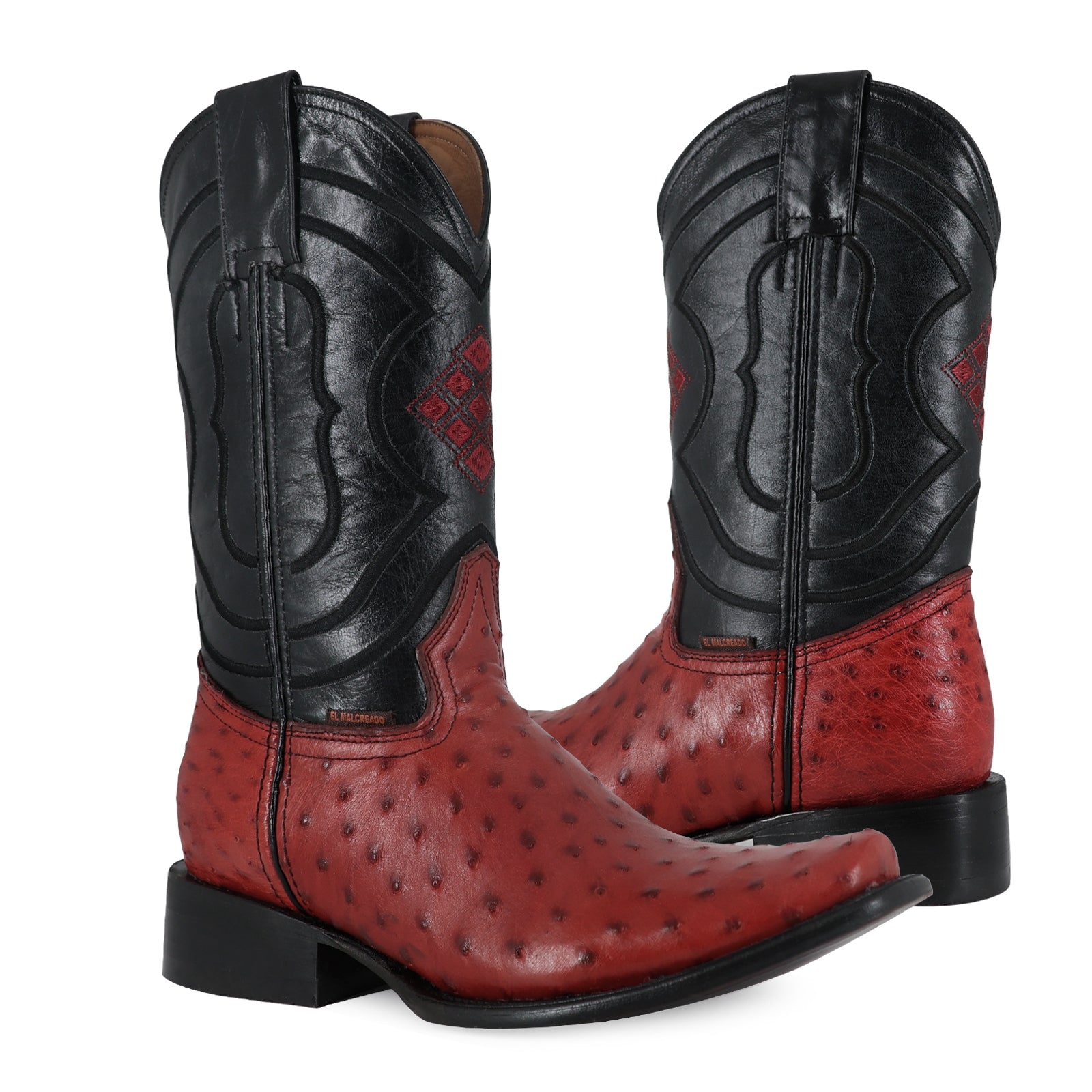 Bota Vaquera Dubai Avestruz Rojo