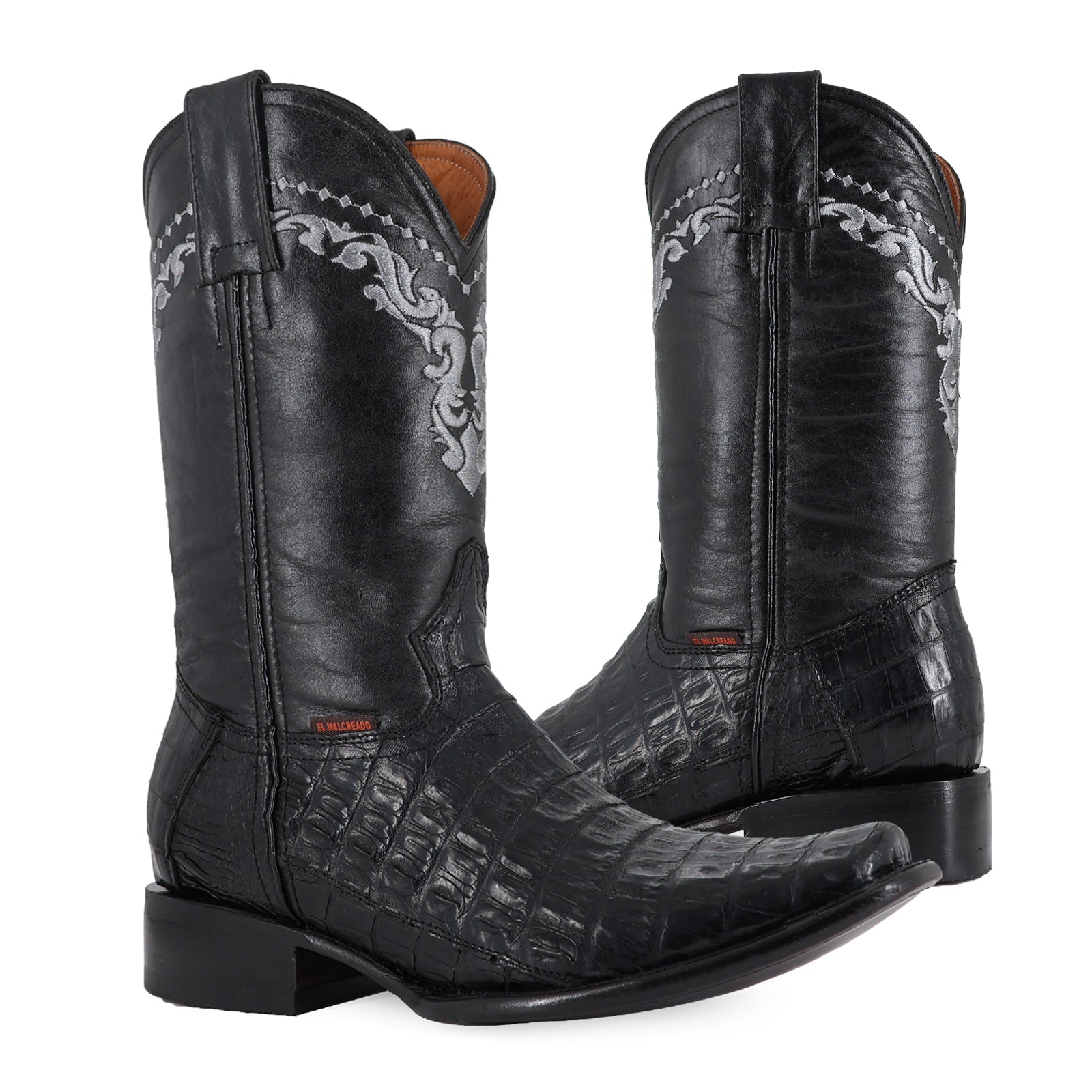 Bota Vaquera Dubai Cocodrilo Cola Belly Negro