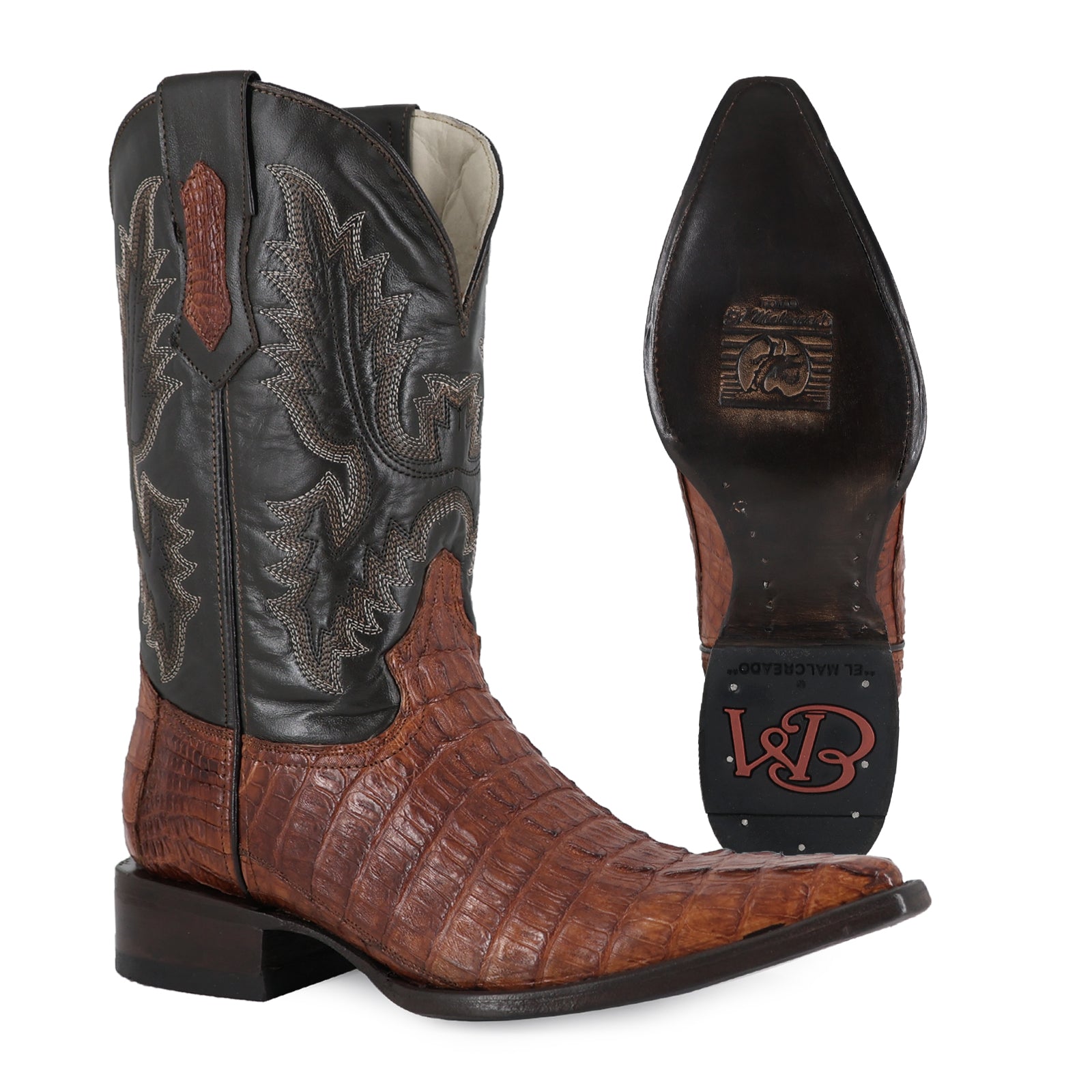 Bota Vaquera Chihuahua Cocodrilo Cola Coñac