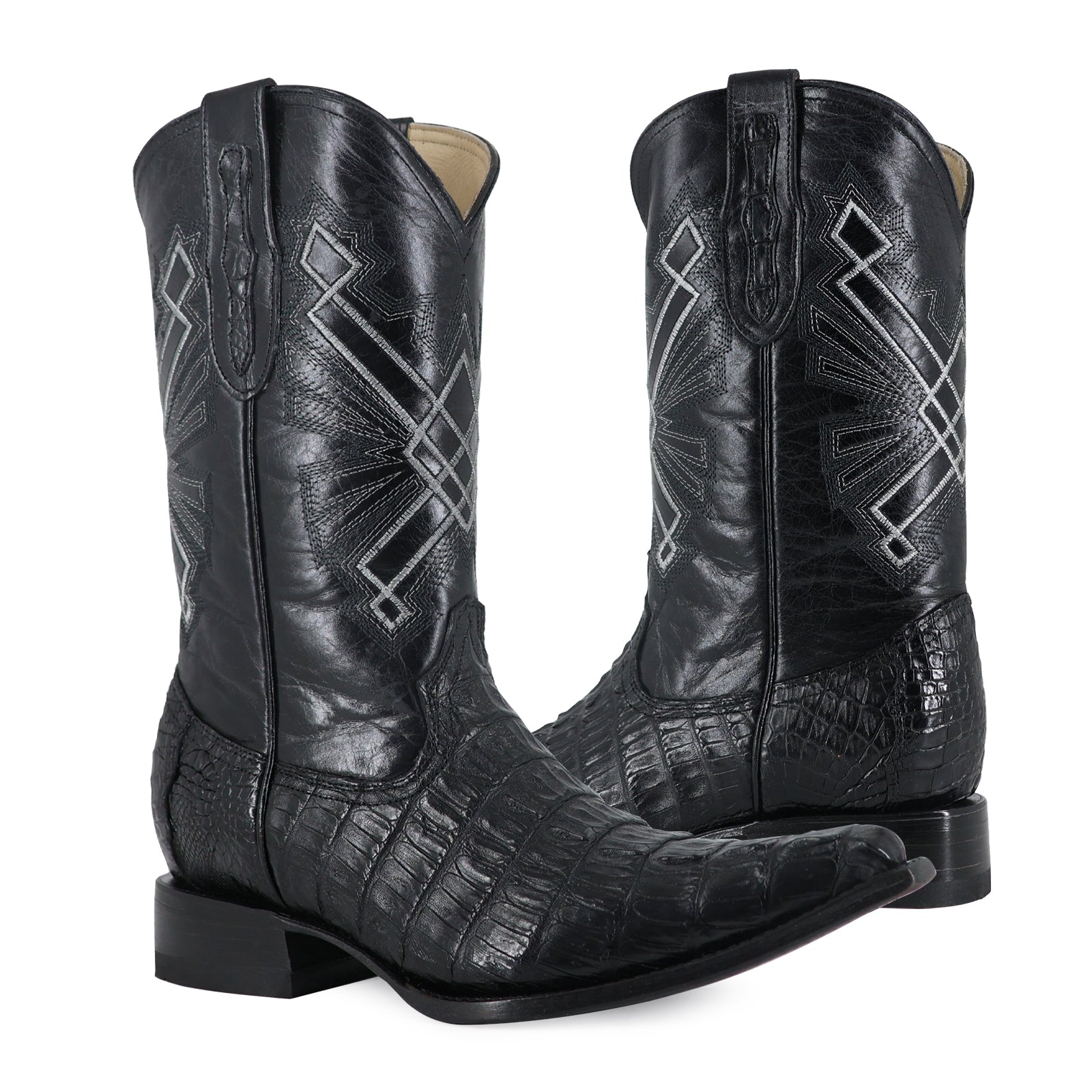 Bota Vaquera Chihuahua Cocodrilo Cola Negro