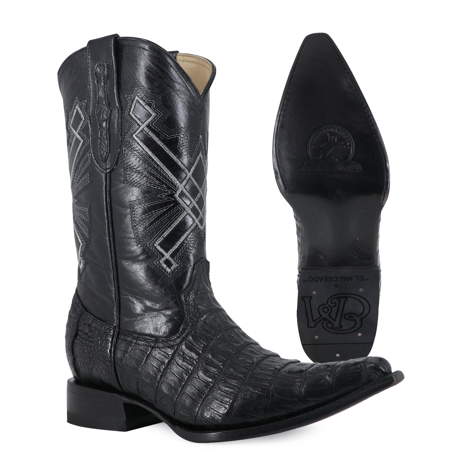 Bota Vaquera Chihuahua Cocodrilo Cola Negro