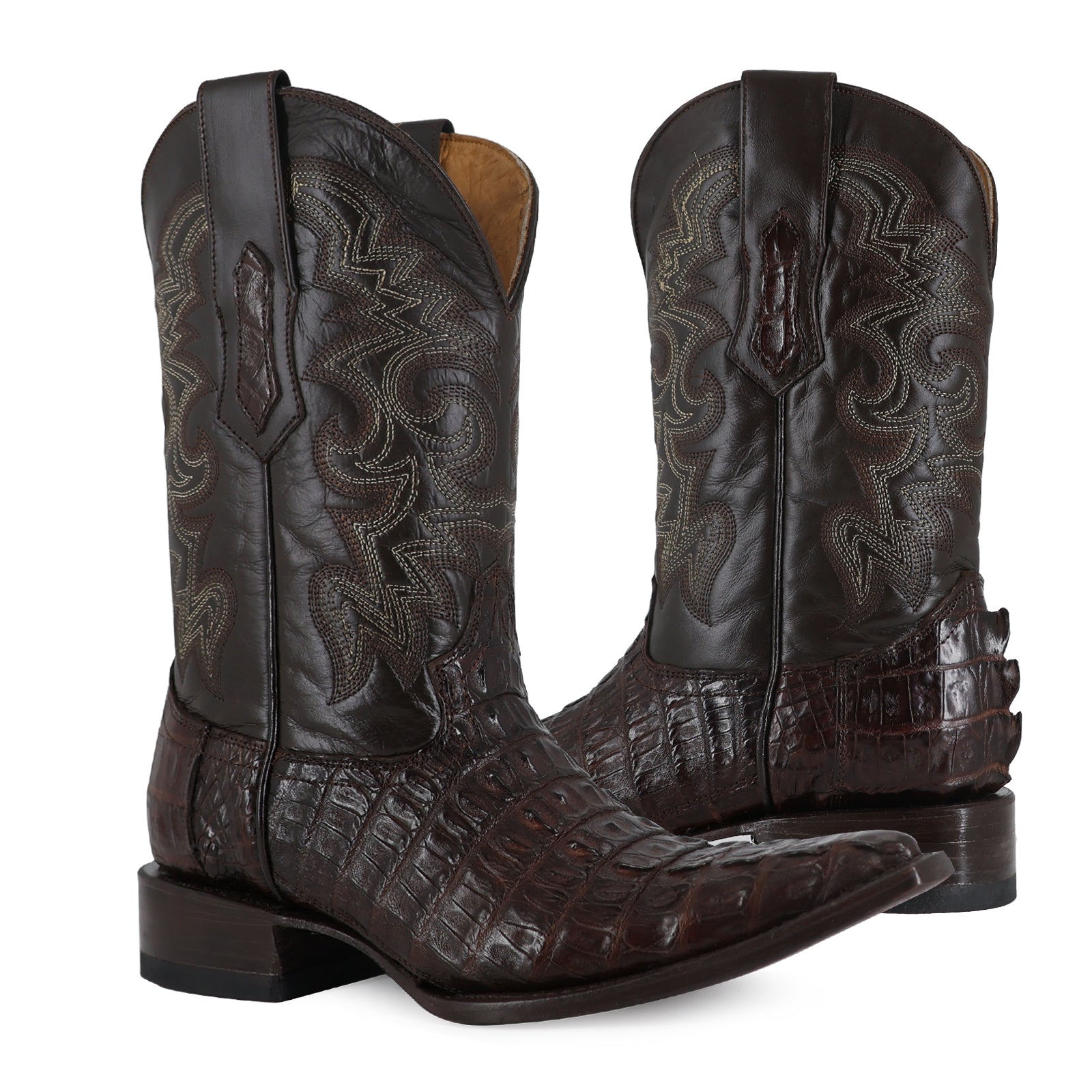 Bota Vaquera Chihuahua Cocodrilo Cola Cafe