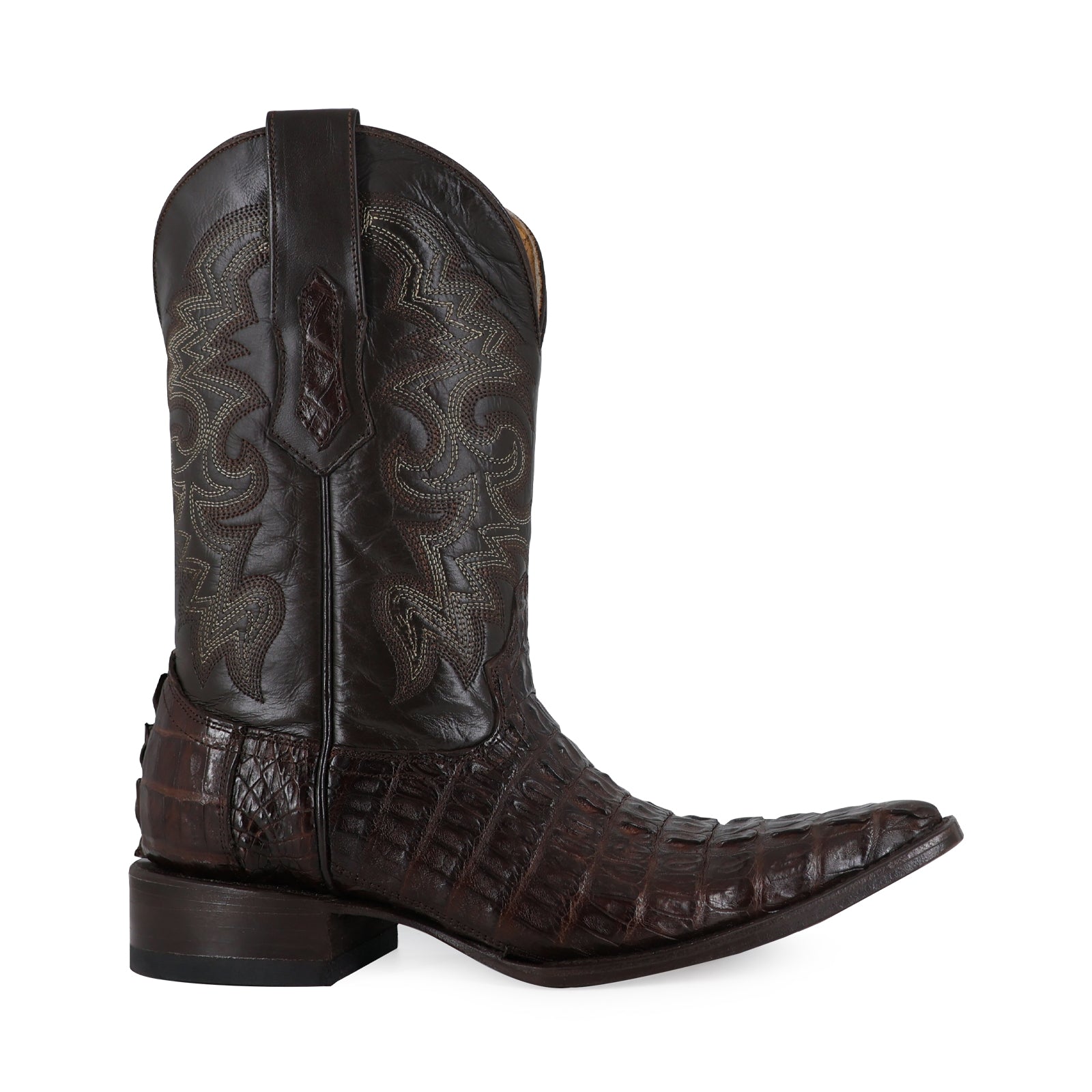 Bota Vaquera Chihuahua Cocodrilo Cola Cafe