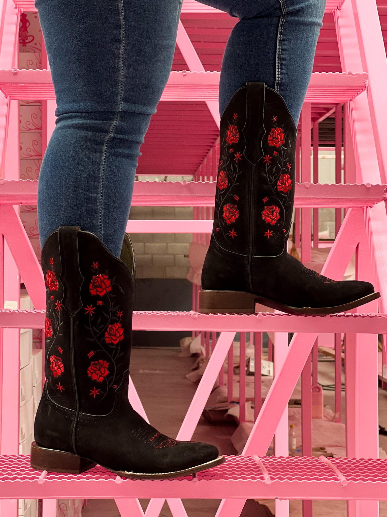 Bota vaquera para dama de piel modelo Rosalia