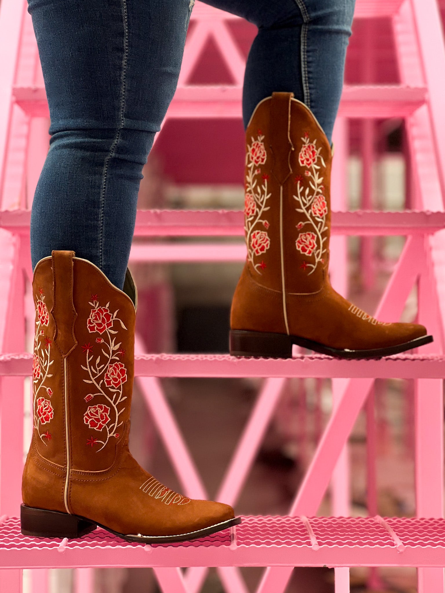 Bota vaquera para dama de piel modelo Rosalia