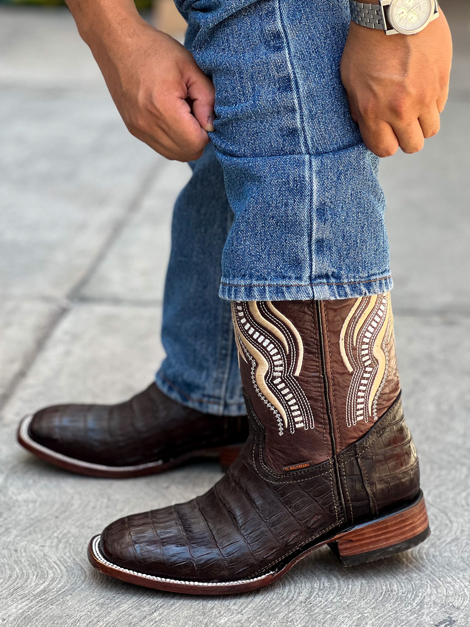 Bota Vaquera Bulldog Cocodrilo Cola Belly Cafe