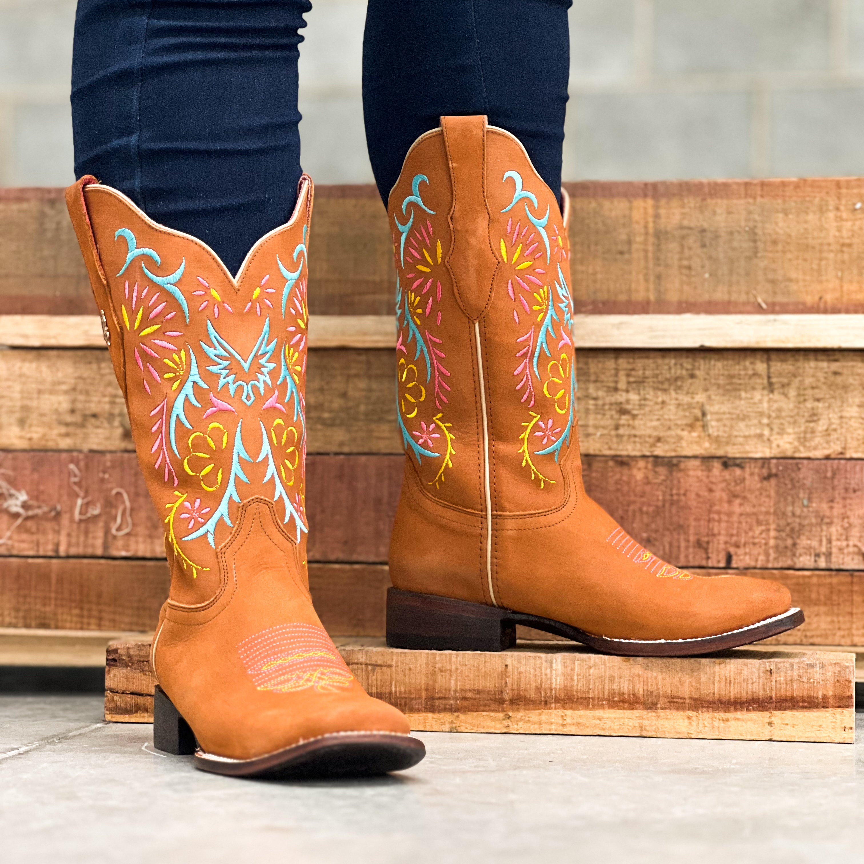 Bota Vaquera Para Dama De Piel Modelo Euforia