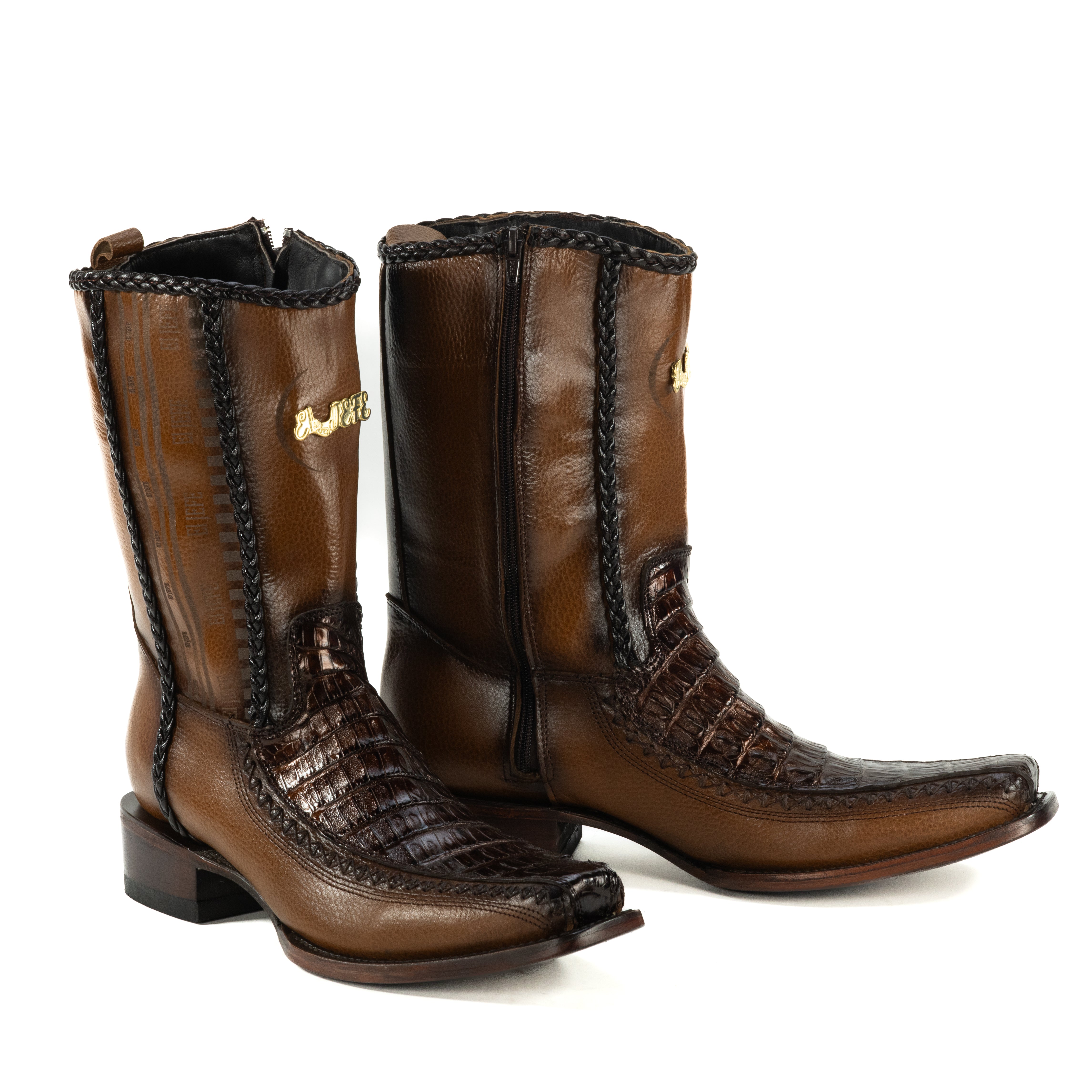 Botin Jefe En Piel De Cocodrilo Belly