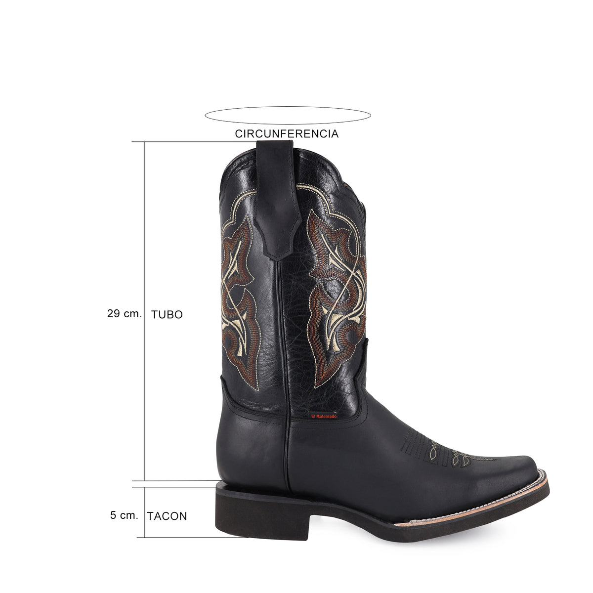 Bota Vaquera Hombre Rodeo Piel Res Suela PU