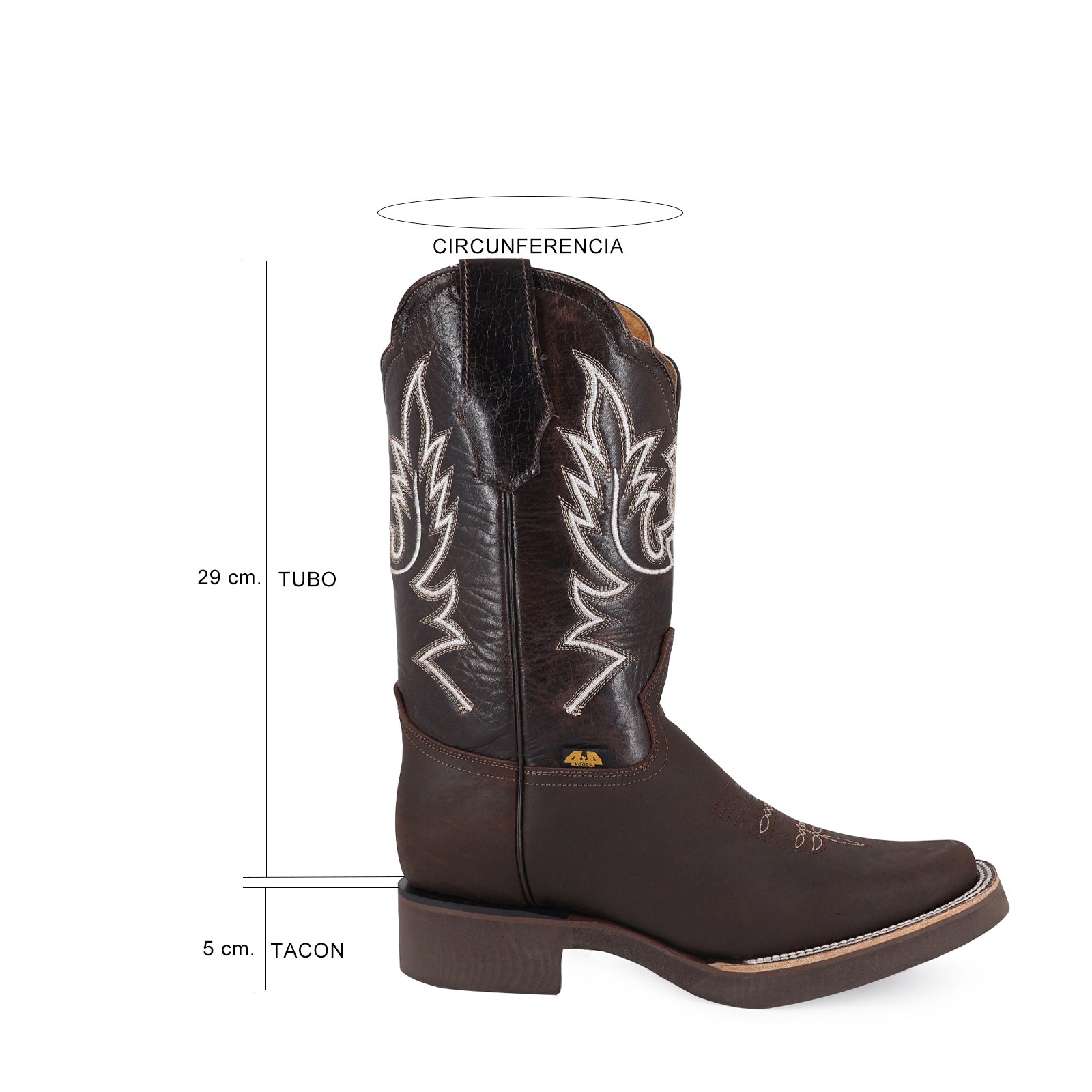 Bota Vaquera Rodeo Crazy Suela Poliuretano Choco