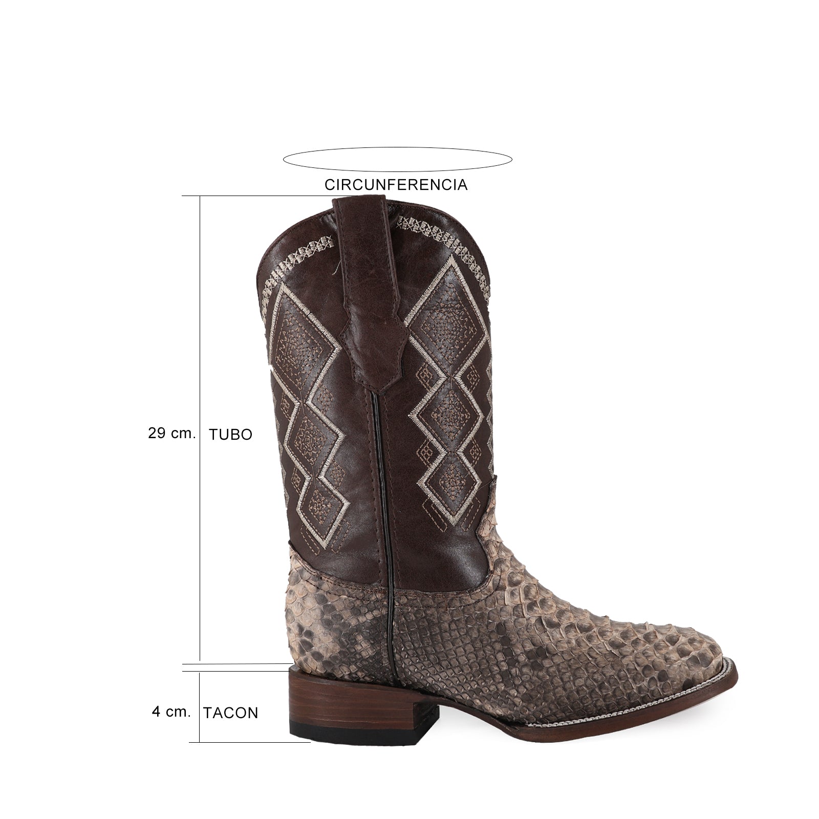 Combo Bota Y Cinto Vaq A Elegir Bota Bulldog Piton Taupe