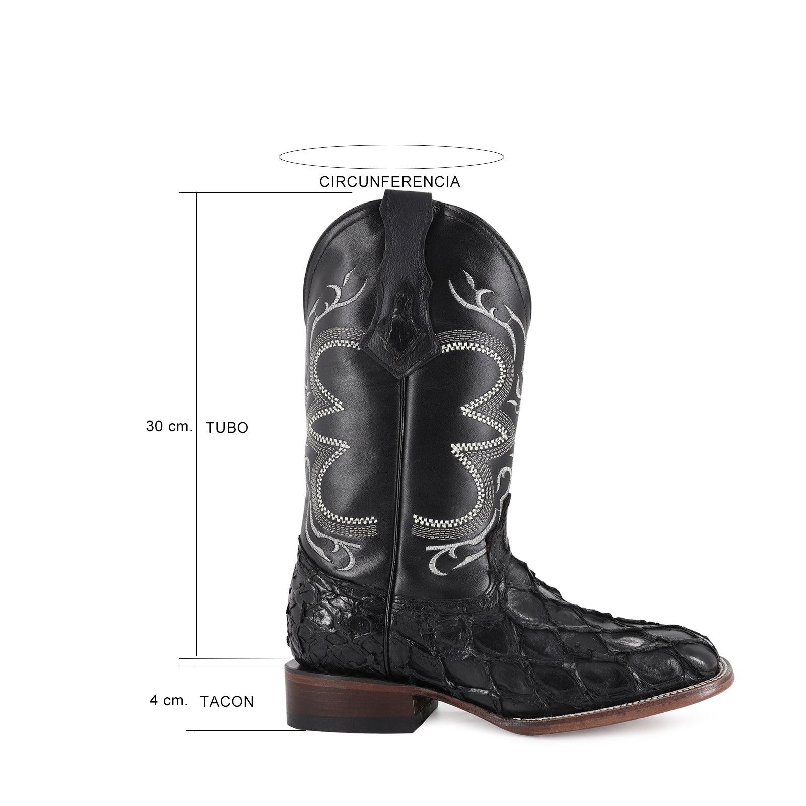 Combo Bota Y Cinto Vaq A Elegir Bota Bulldog Pescado Negro