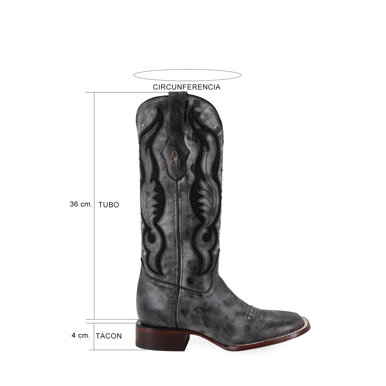 Bota vaquera para dama de piel modelo Dolly