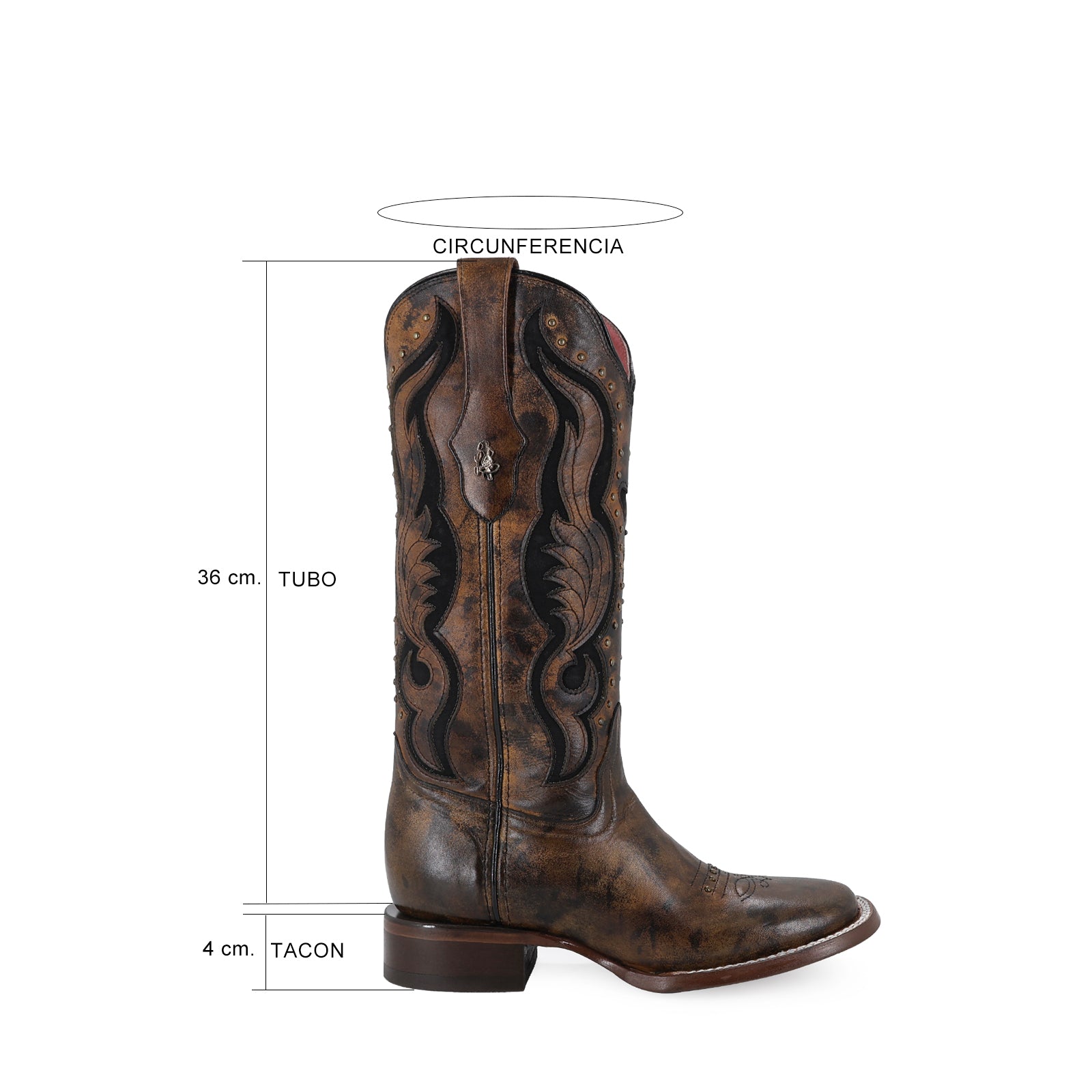 Bota vaquera para dama de piel modelo Dolly