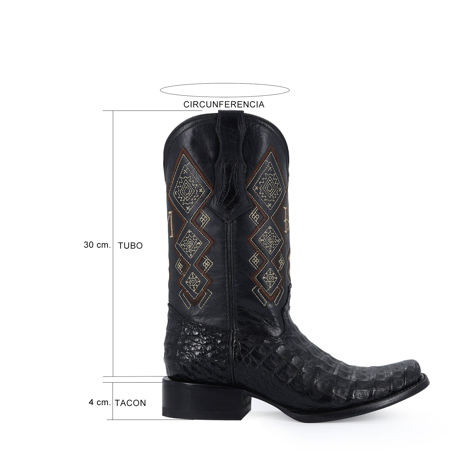 Bota Vaquera Dubai Coco Panza Negro