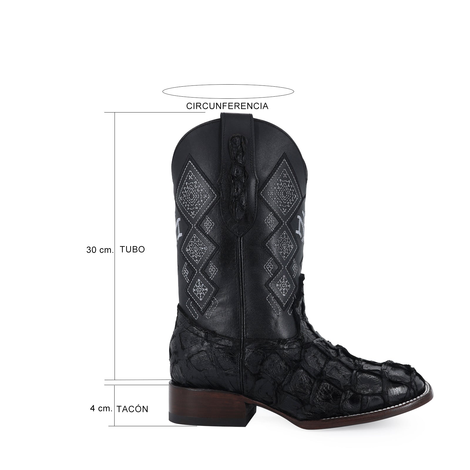 Bota Vaquera Bulldog Pescado Negro