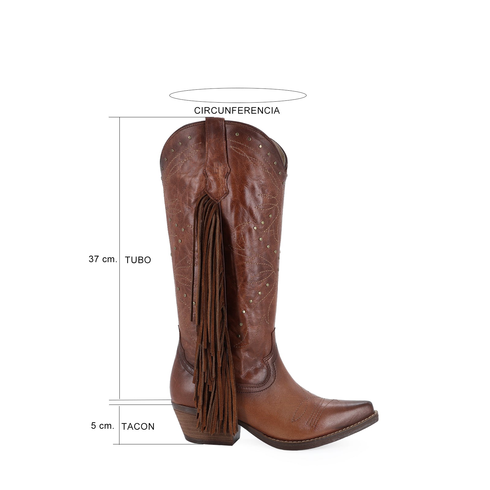 Bota vaquera para dama de piel modelo Fancy