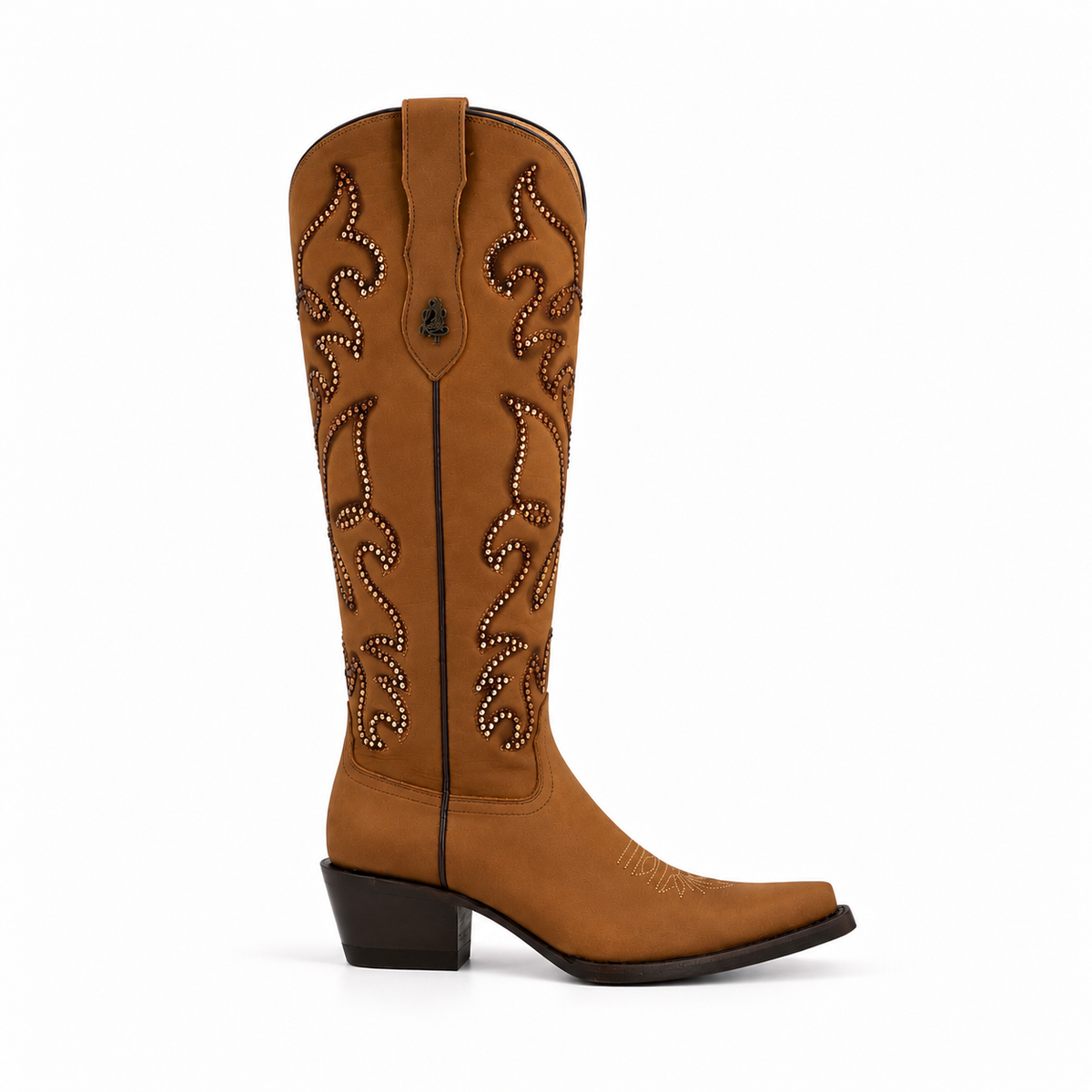 Bota vaquera para dama de piel res modelo shiny