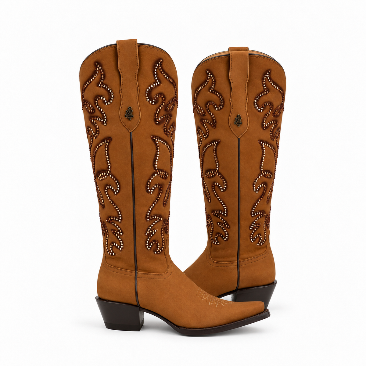 Bota vaquera para dama de piel res modelo shiny