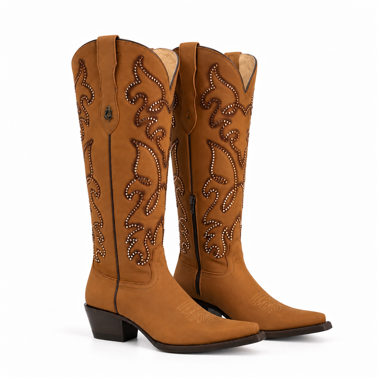 Bota vaquera para dama de piel res modelo shiny