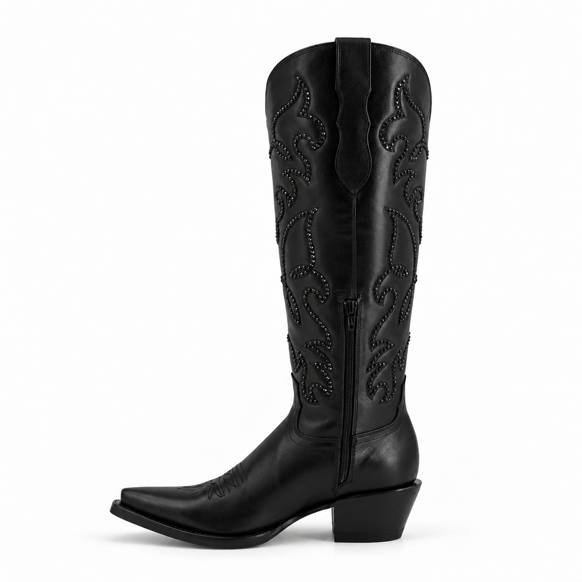 Bota vaquera para dama de piel res modelo shiny