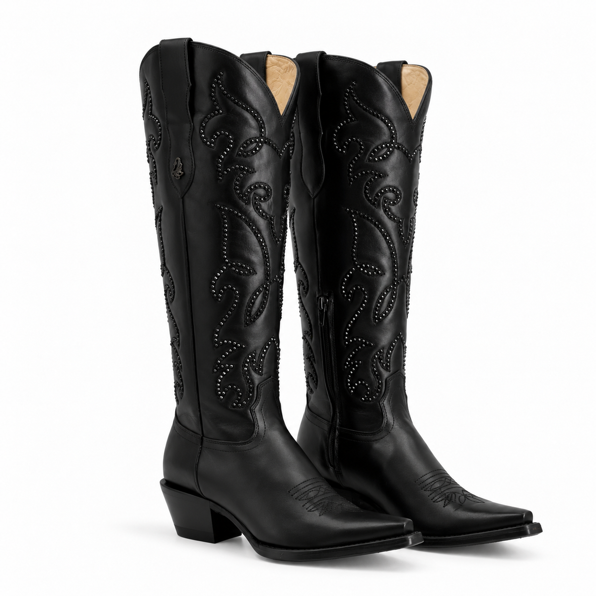Bota vaquera para dama de piel res modelo shiny