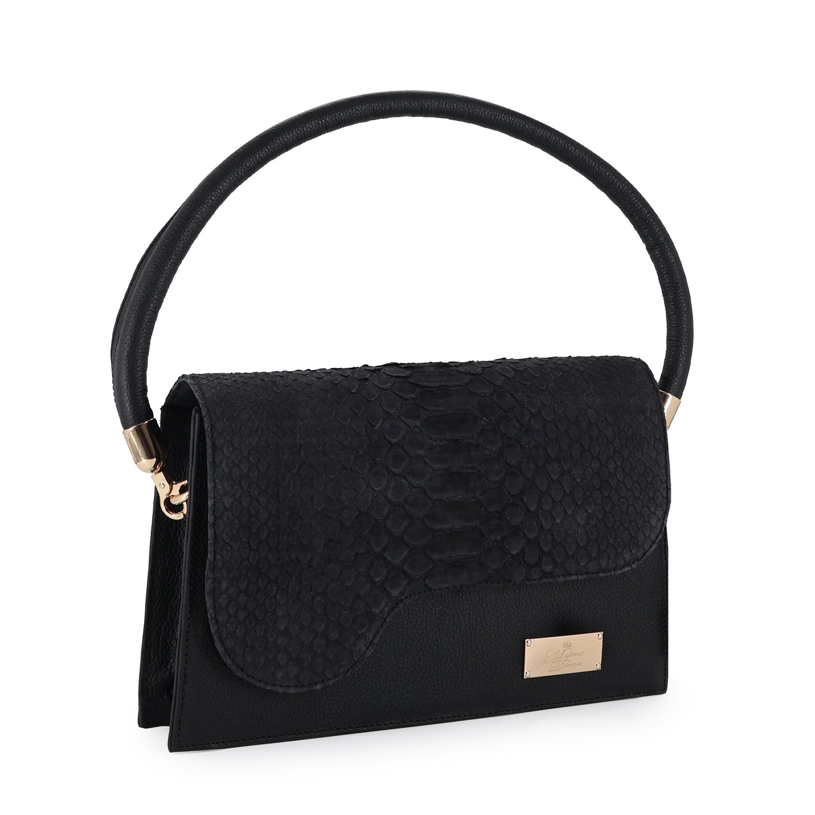 BOLSO DE MANO EN PIEL GENUINA DE PITÓN