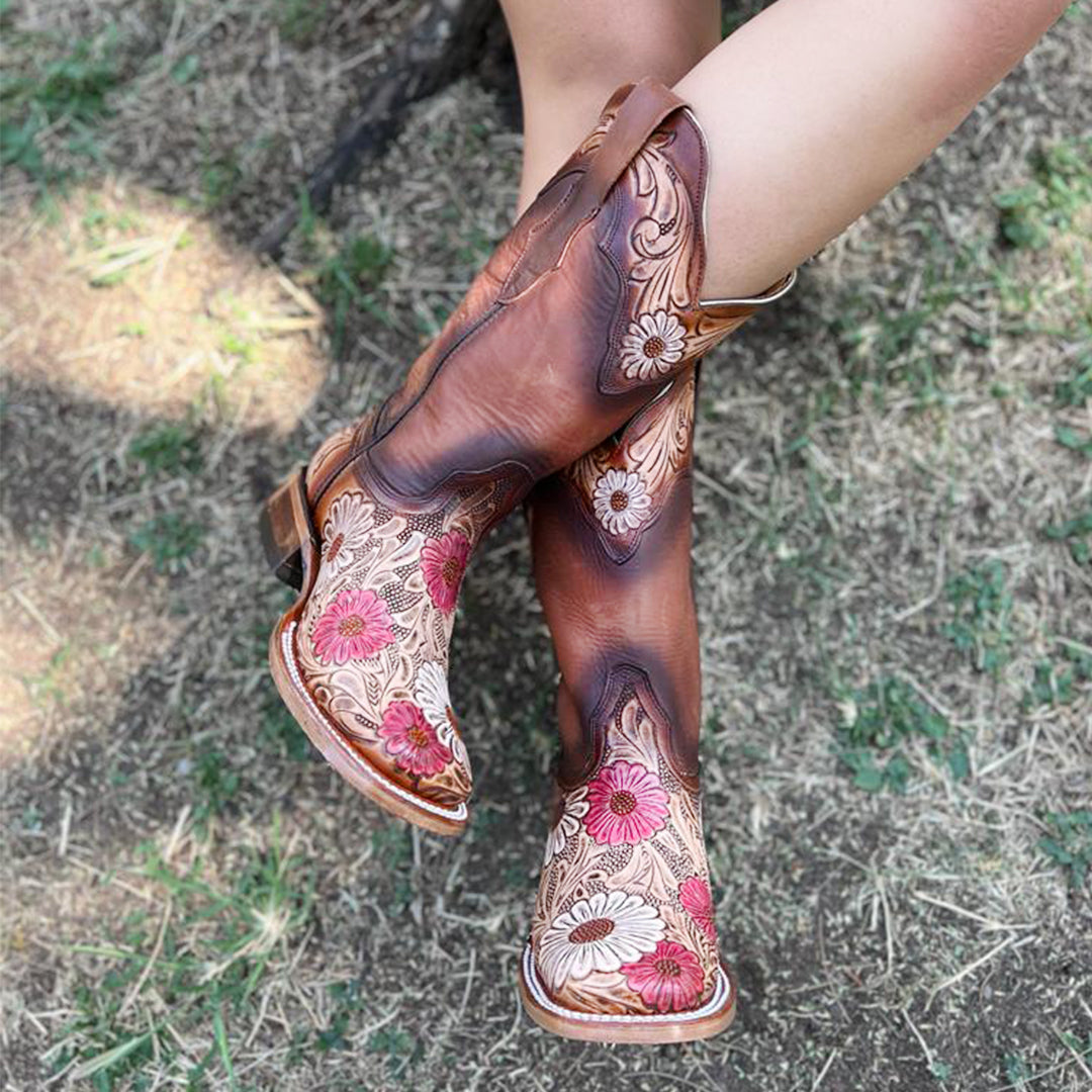 Bota vaquera para dama de piel modelo Lily