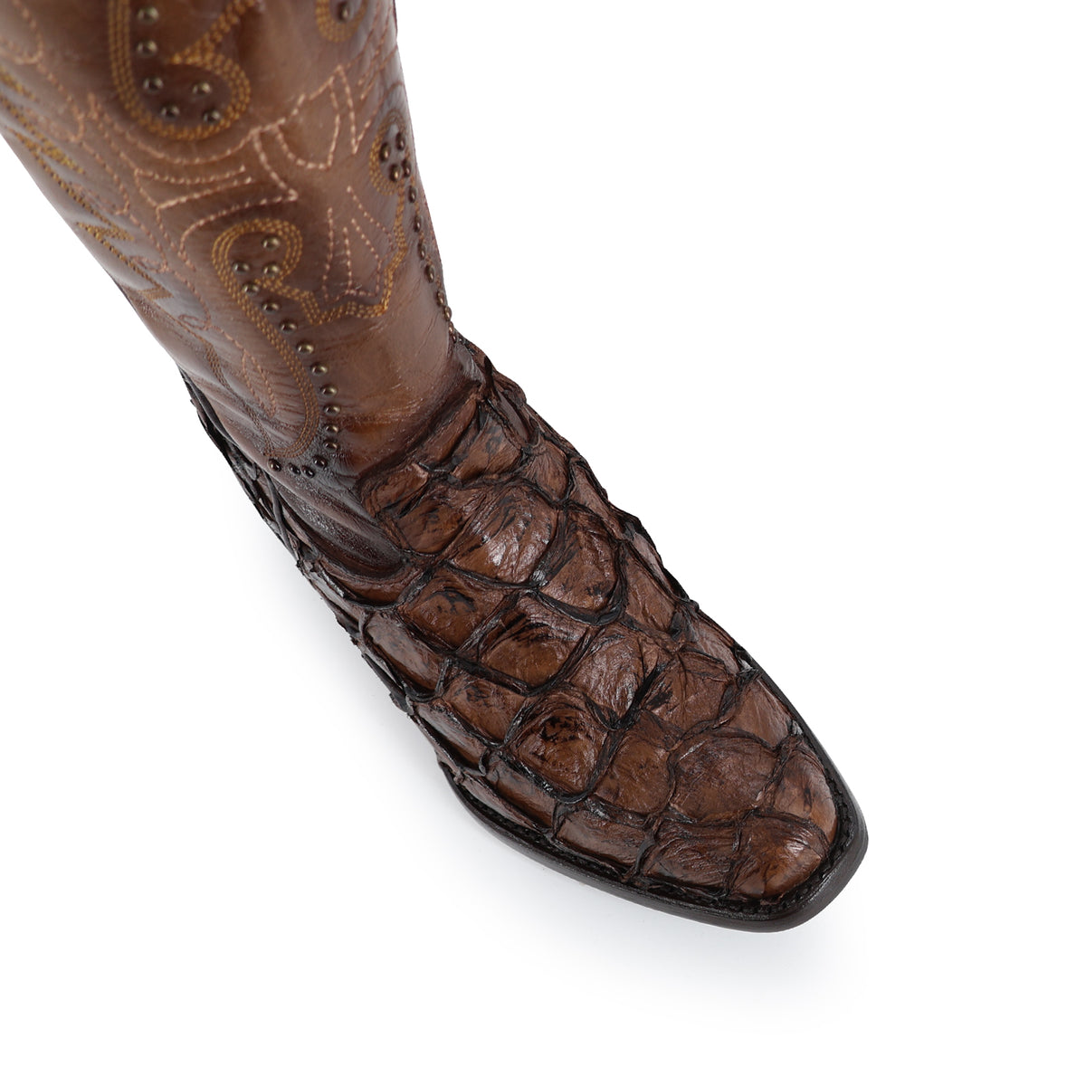 Bota vaquera para dama de piel pescado modelo Liberty alta