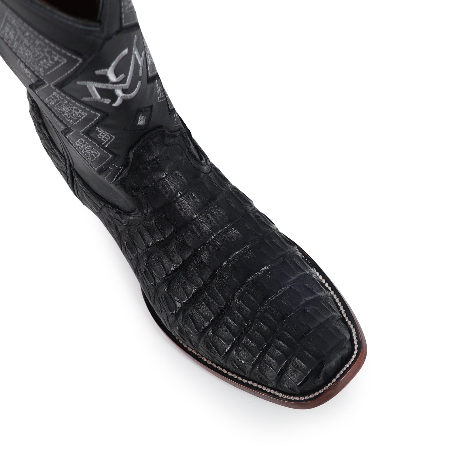 Bota Vaquera Dubai Cocodrilo Lomo Negro