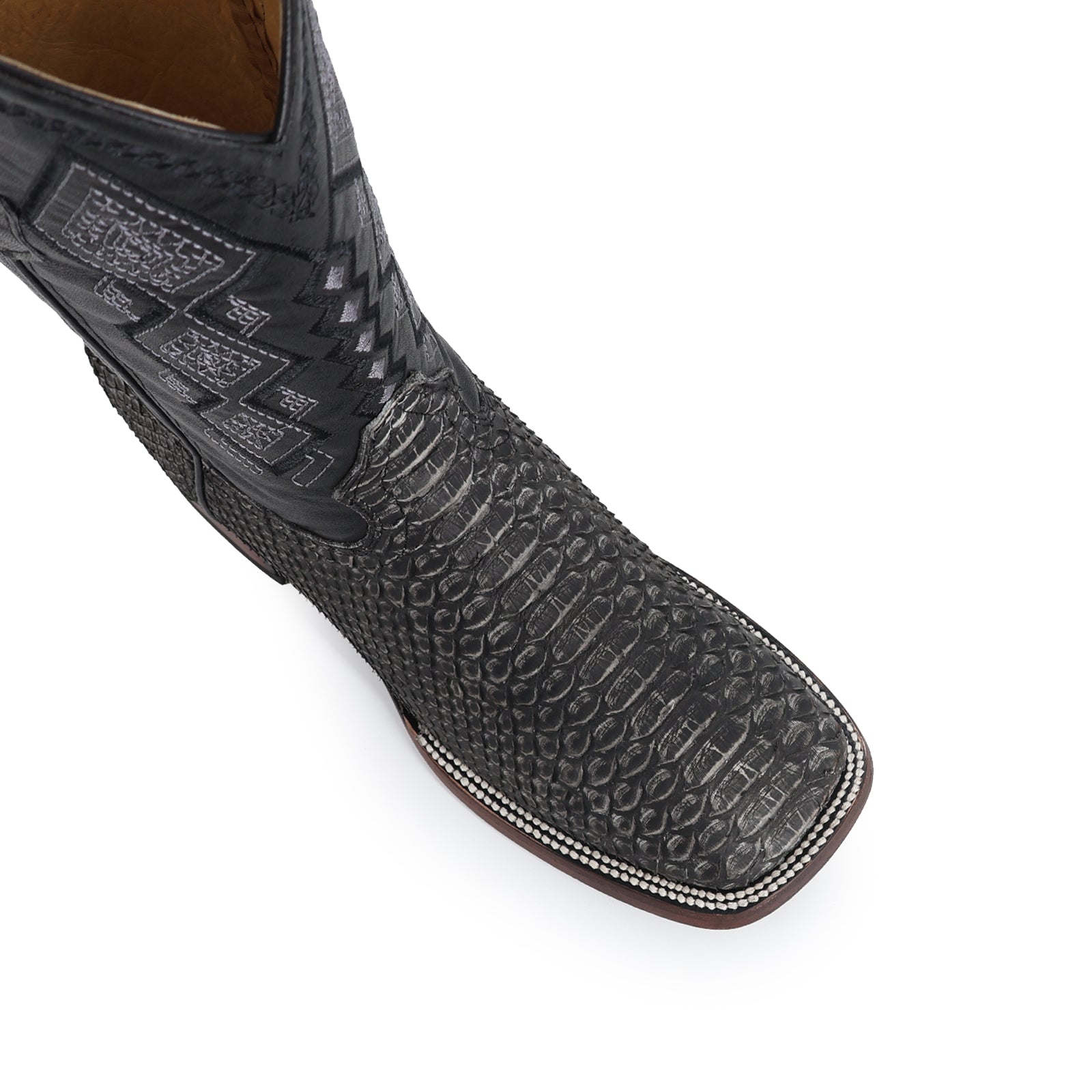 Bota Vaquera Bulldog Pitón Nobuck Periodico