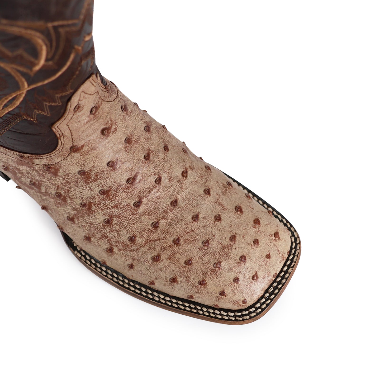 Bota Vaquera Bulldog Avestruz Bruciato