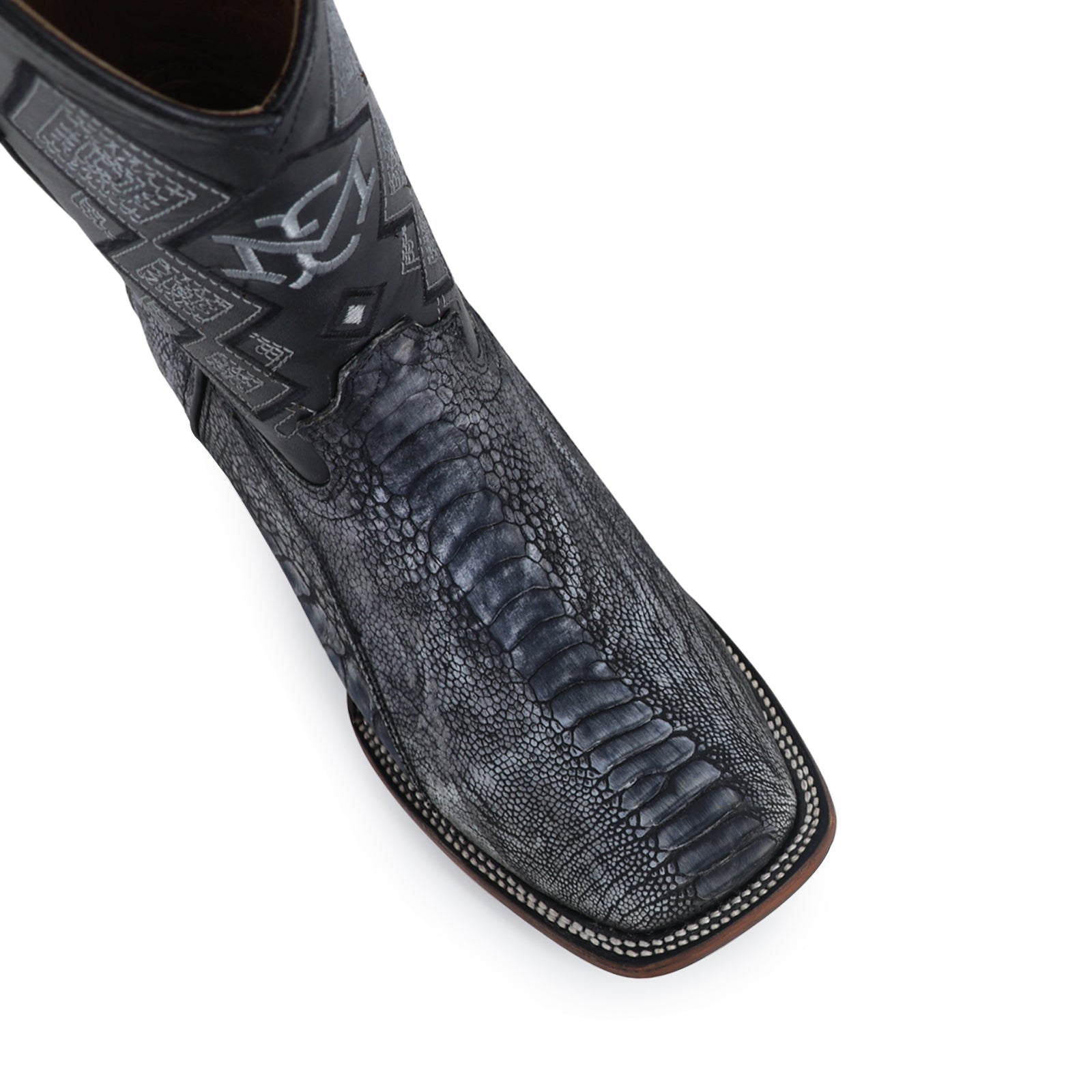 Bota Vaquera Bulldog Pata de Avestruz Azul Rustico