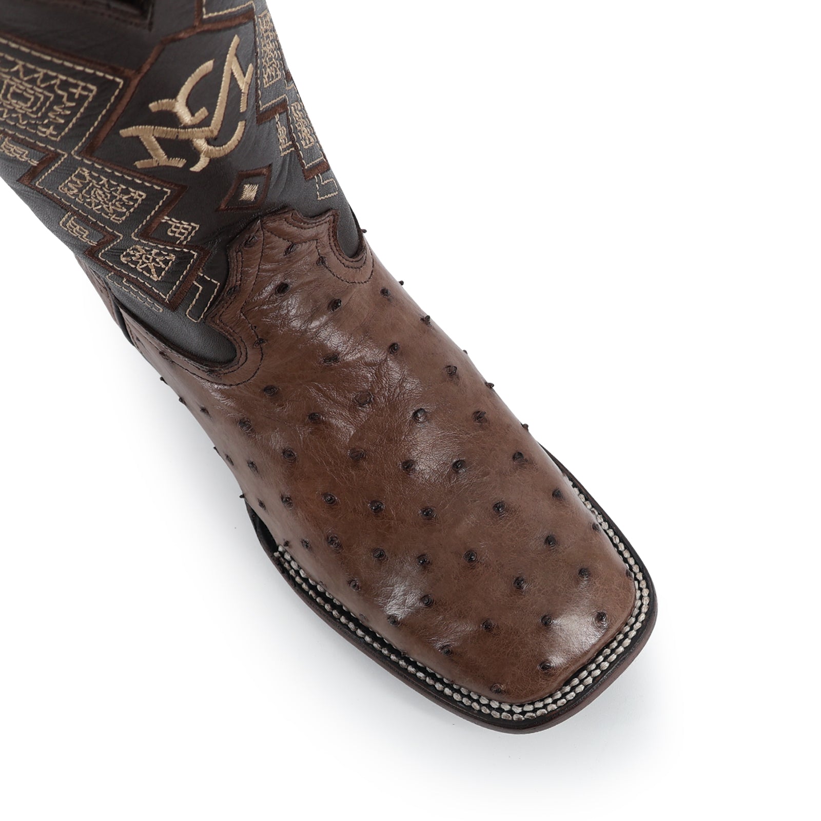 Bota Vaquera Bulldog Avestruz Cafe