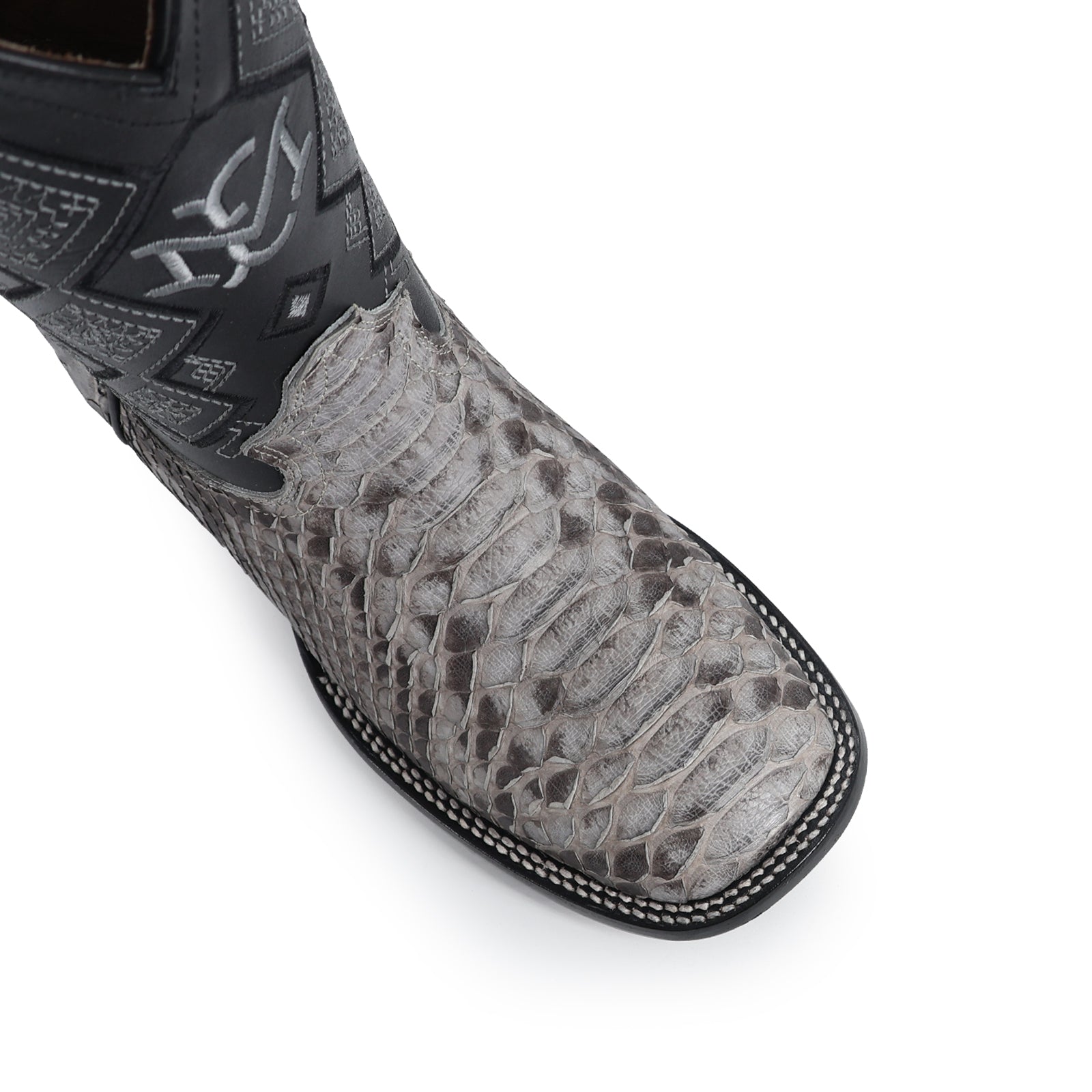 Bota Vaquera Bulldog Pitón Nobuck Gris