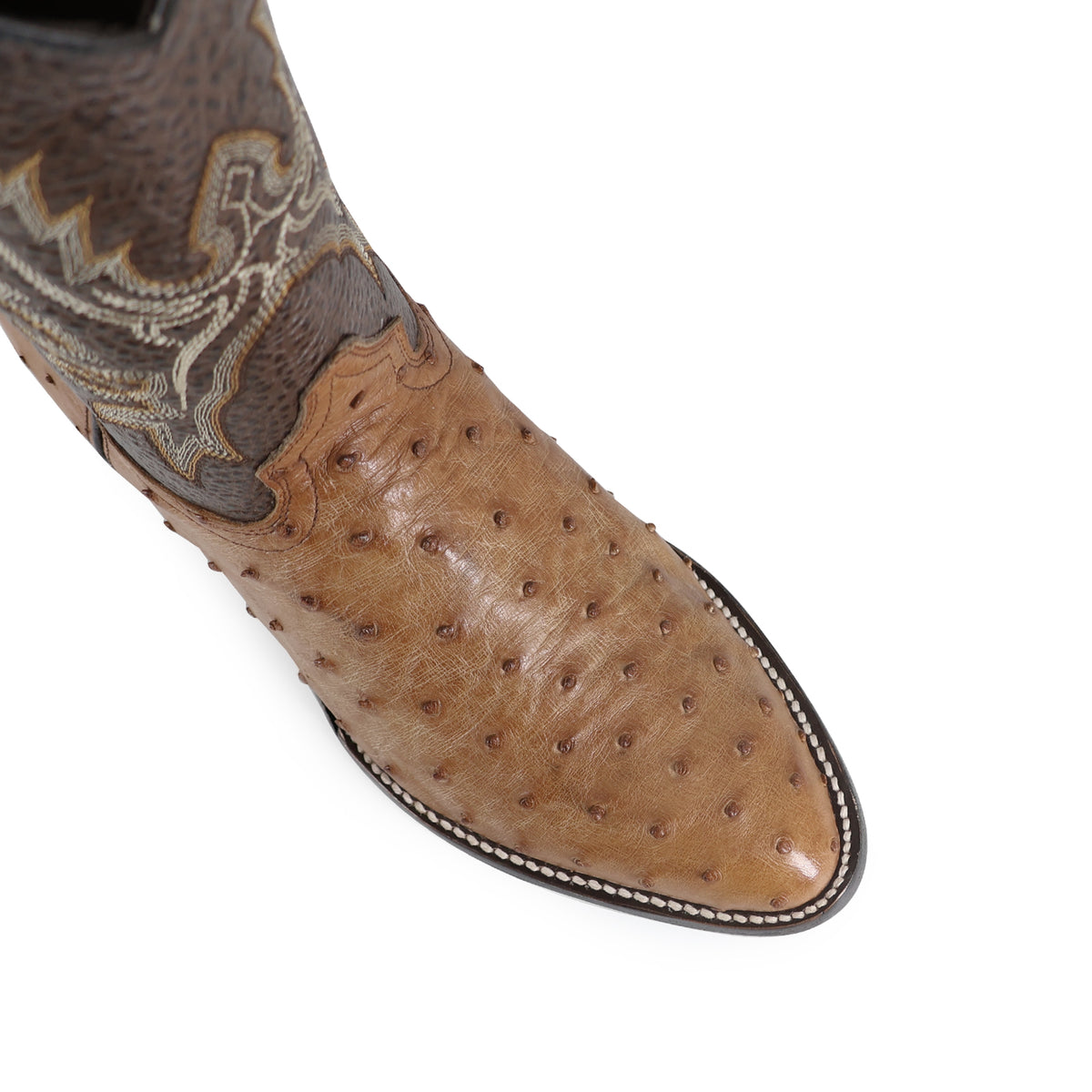 Bota Vaquera Oval Para Caballero Piel De Avestruz