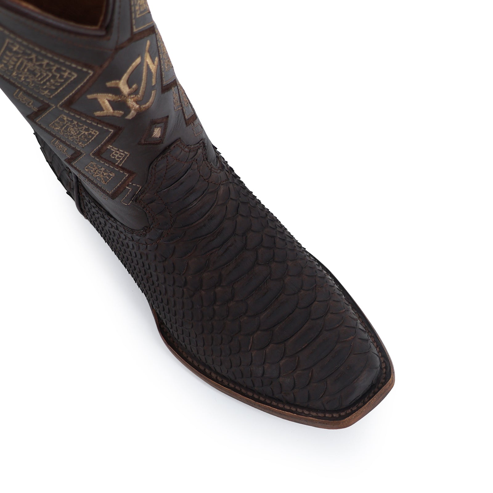 Bota Vaquera Dubái Pitón Nobuck Cafe