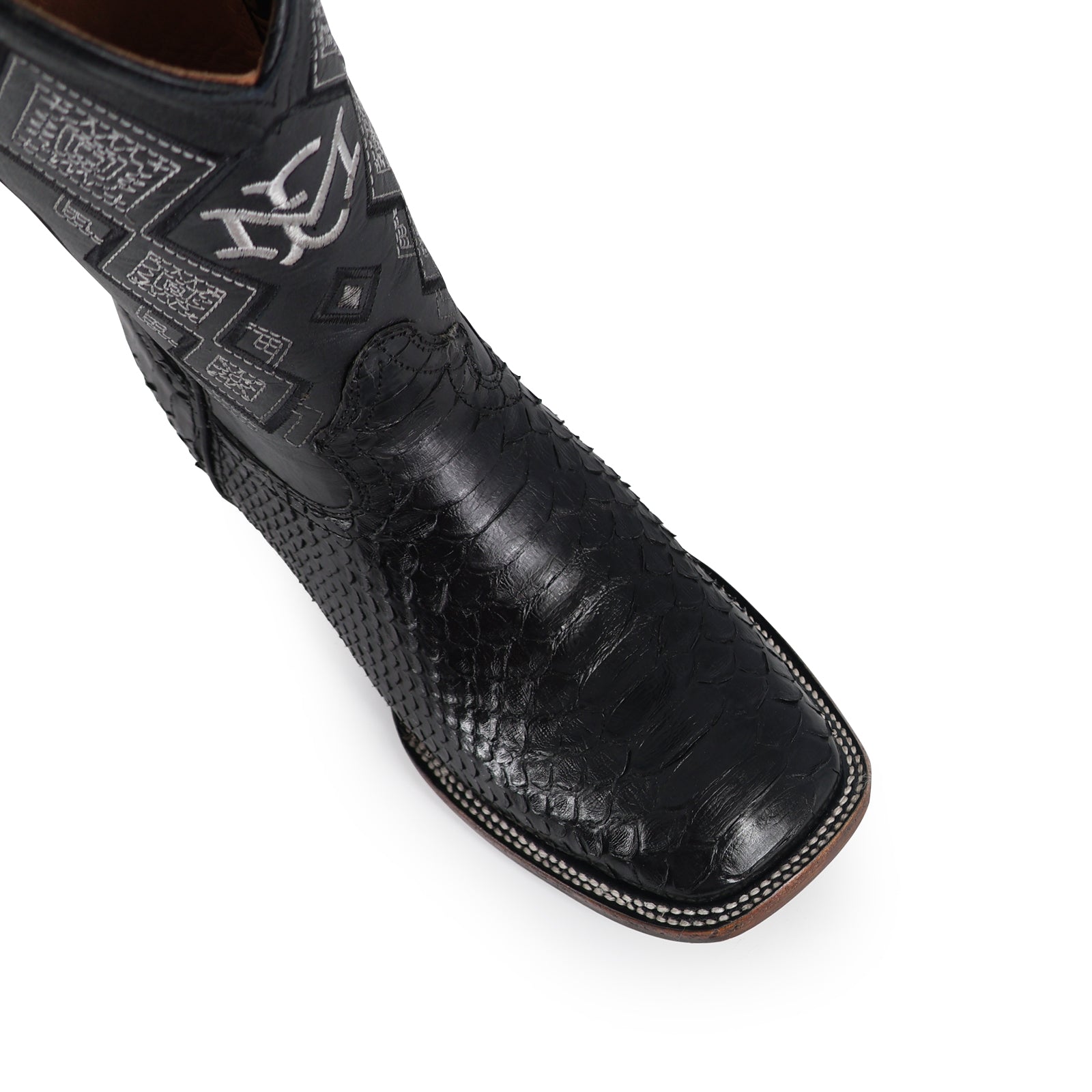 Bota Vaquera Bulldog Pitón Negro